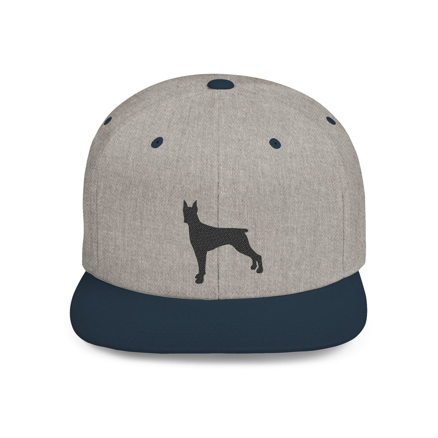 Custom Dog Silhouette Flat Bill Snapback Cap - Stylish Pet Lover Hat