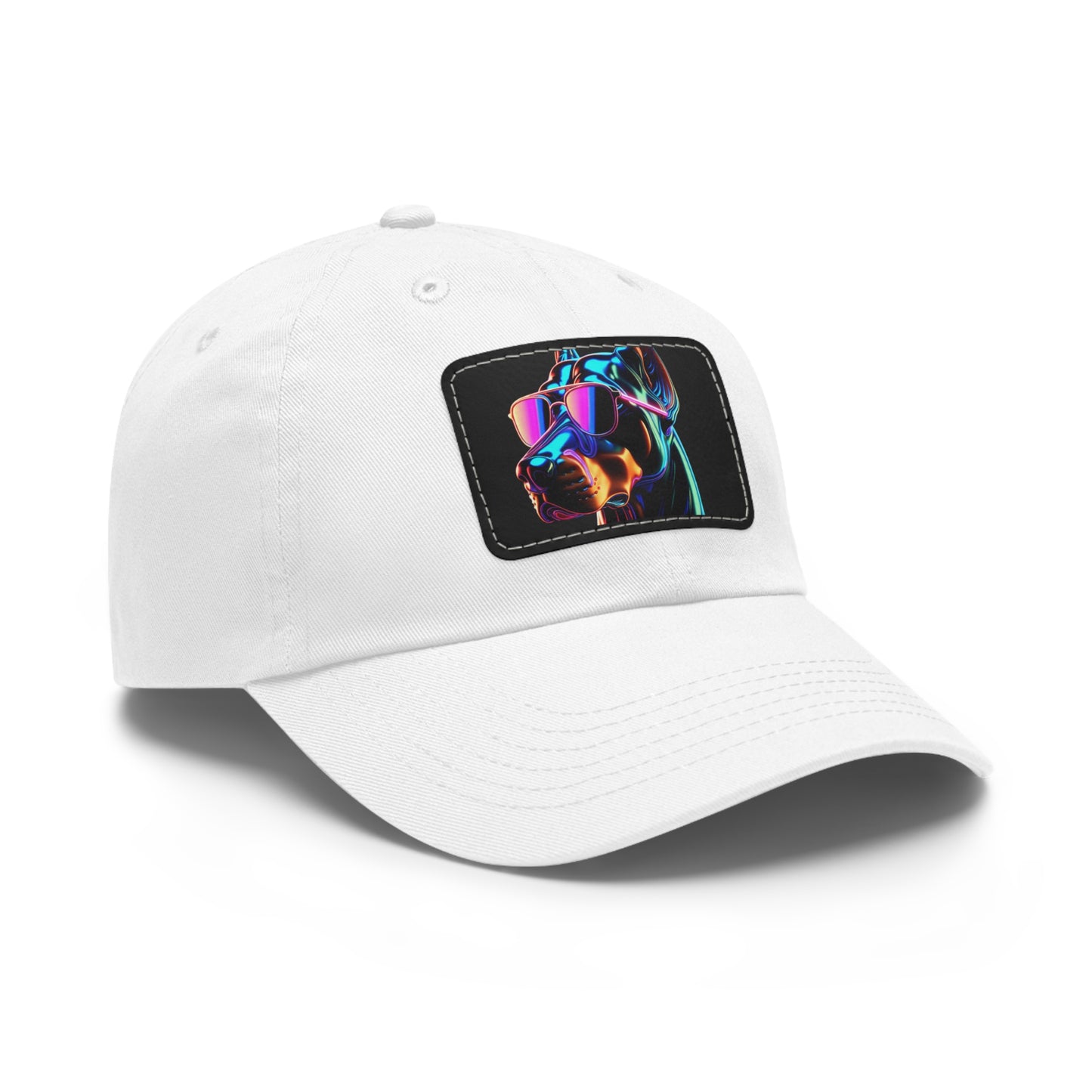 Doberman Stunna 1 Dad Hat with Leather Patch (Rectangle)