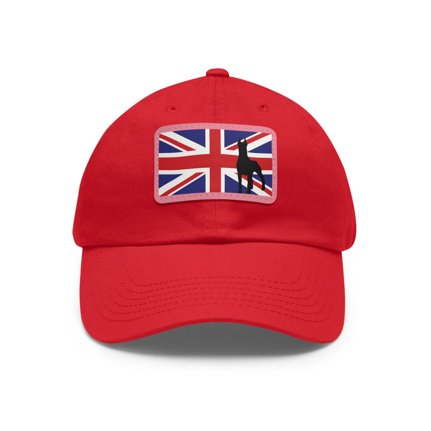 Doberman UK Protect 1 Dad Hat with Leather Patch (Rectangle)