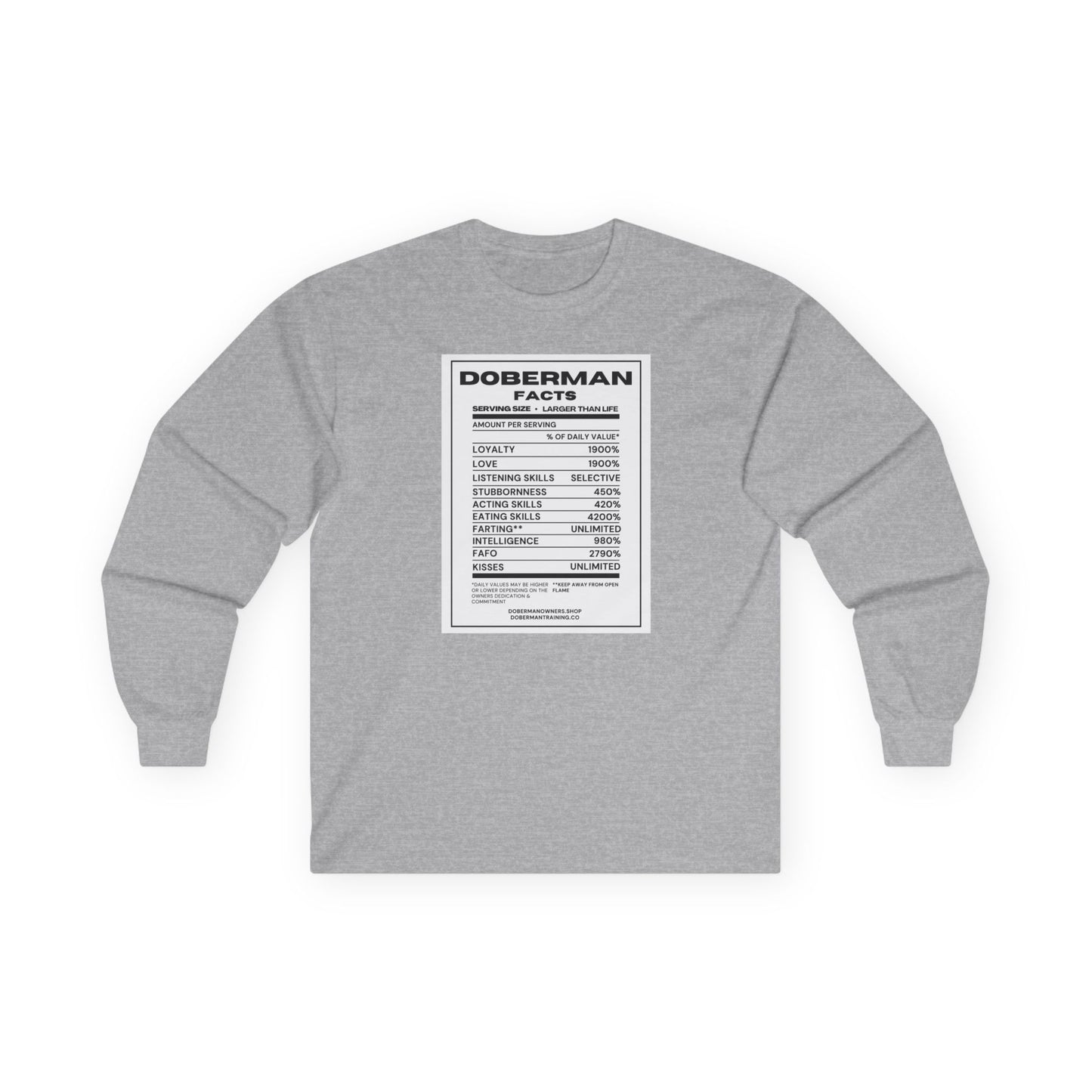 Doberman Facts 1 Unisex Ultra Cotton Long Sleeve Tee