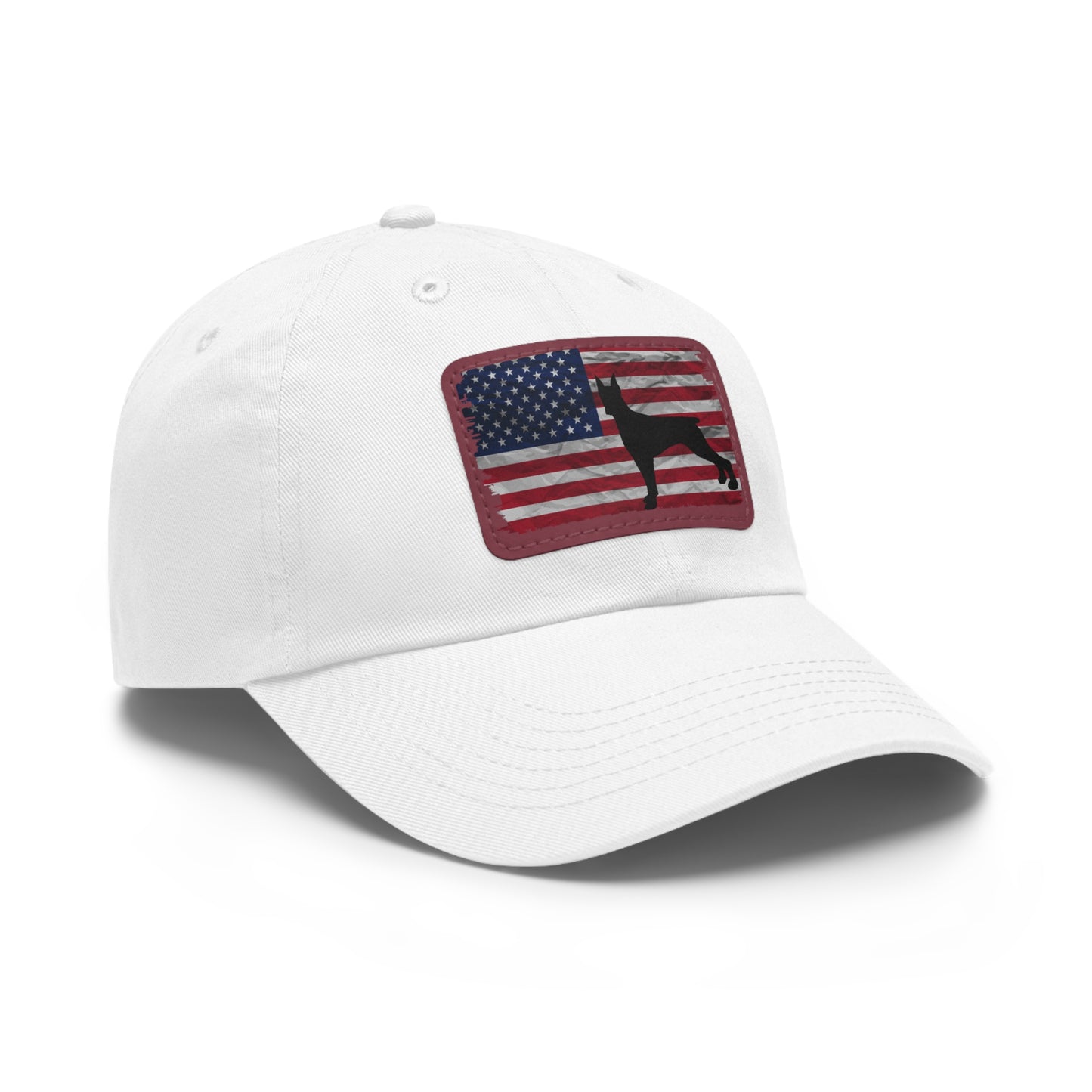 USA 2 Dad Hat with Leather Patch (Rectangle)