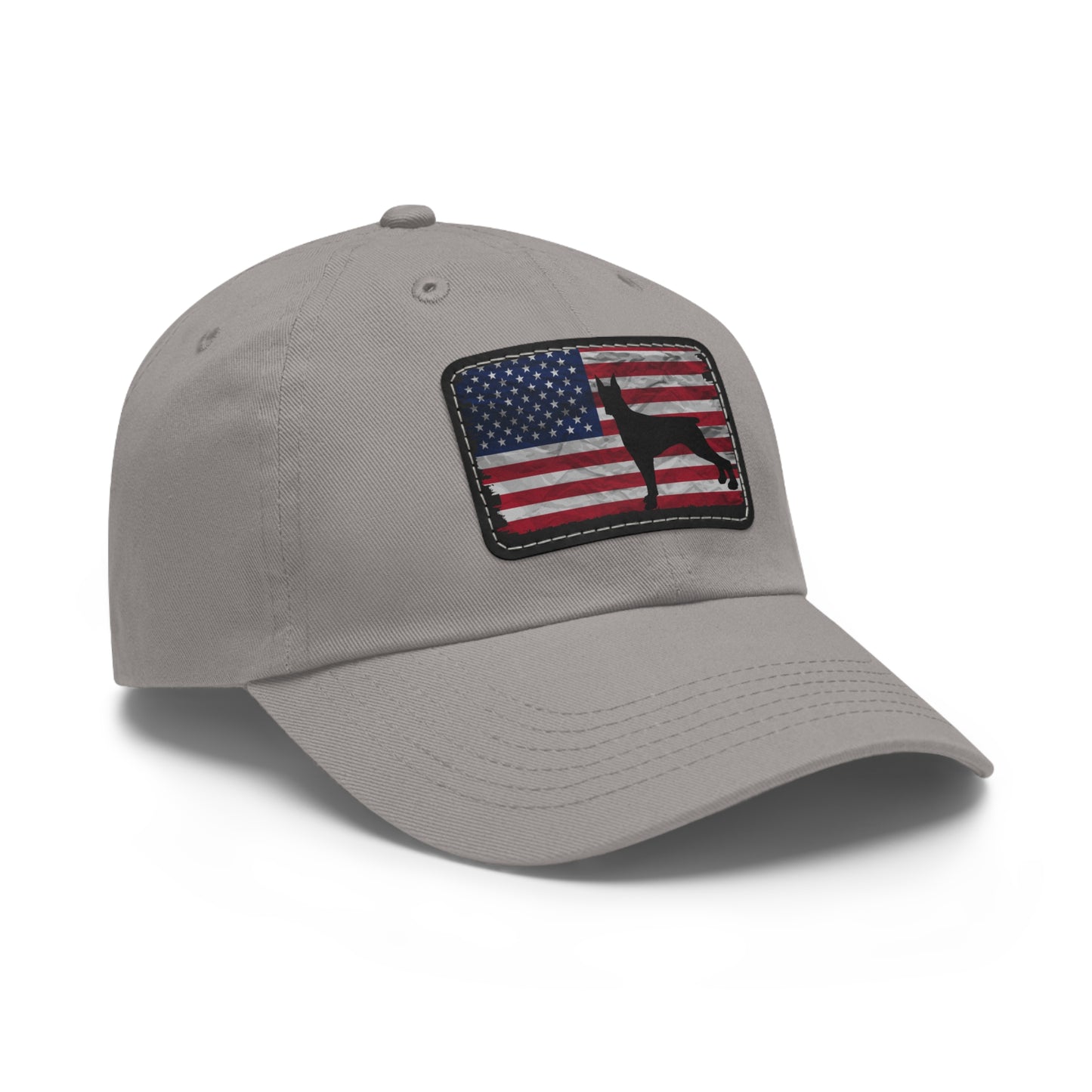 USA 2 Dad Hat with Leather Patch (Rectangle)
