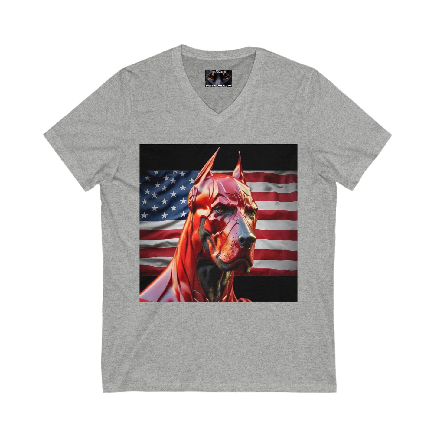 USA 3 Private Label Unisex Jersey Short Sleeve V-Neck Tee