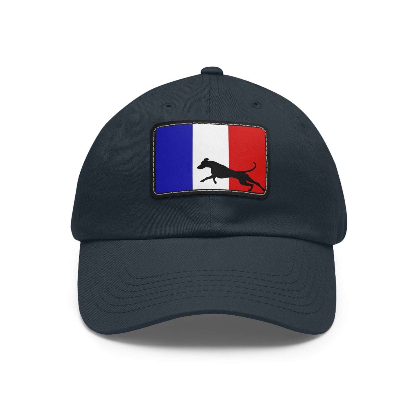 Doberman France Protect 2 Dad Hat with Leather Patch (Rectangle)