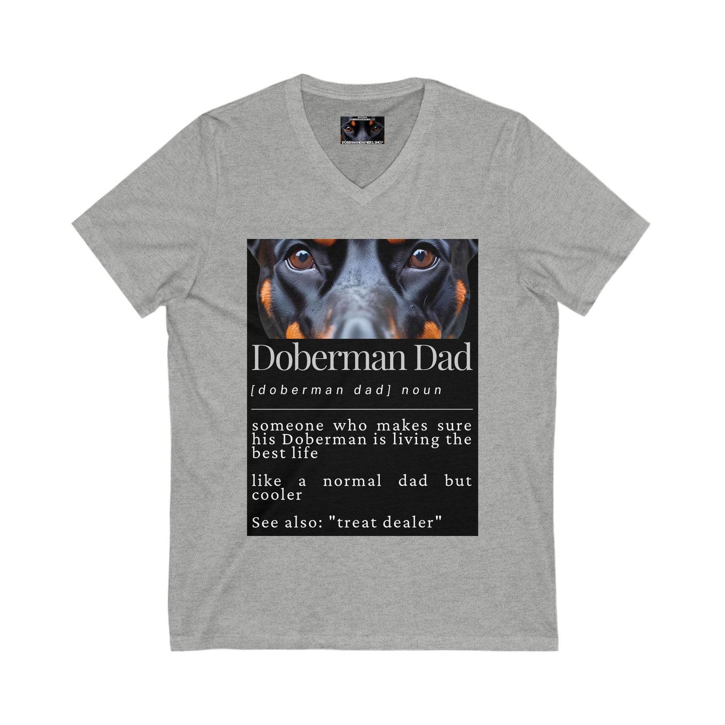 Doberman Dad S1 Private Label Unisex Jersey Short Sleeve V-Neck Tee