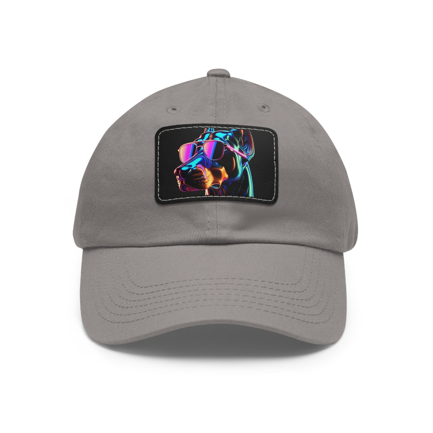 Doberman Stunna 1 Dad Hat with Leather Patch (Rectangle)