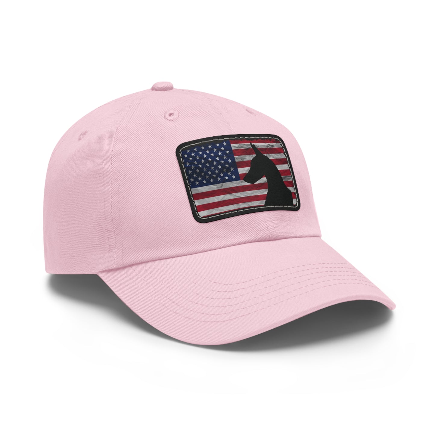 USA 1 Dad Hat with Leather Patch (Rectangle)