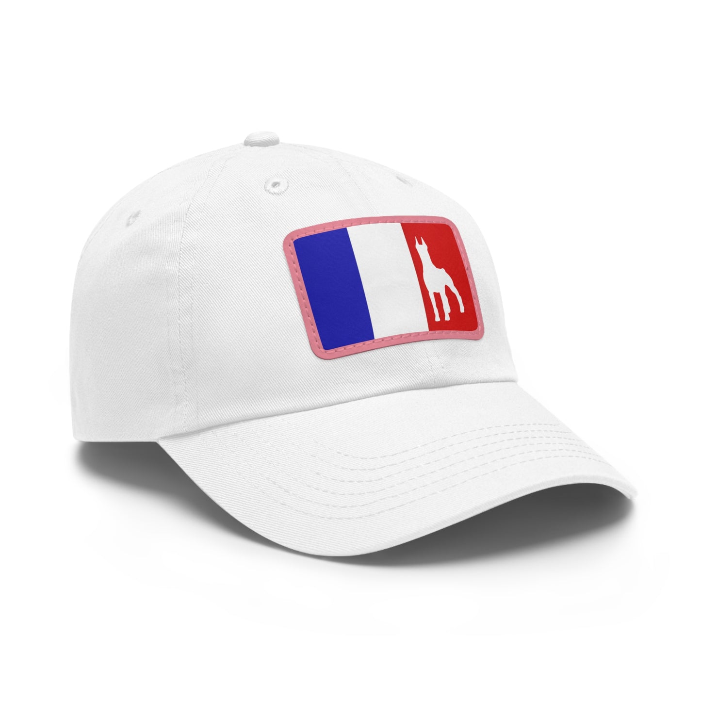 Doberman France Protect 1 Dad Hat with Leather Patch (Rectangle)
