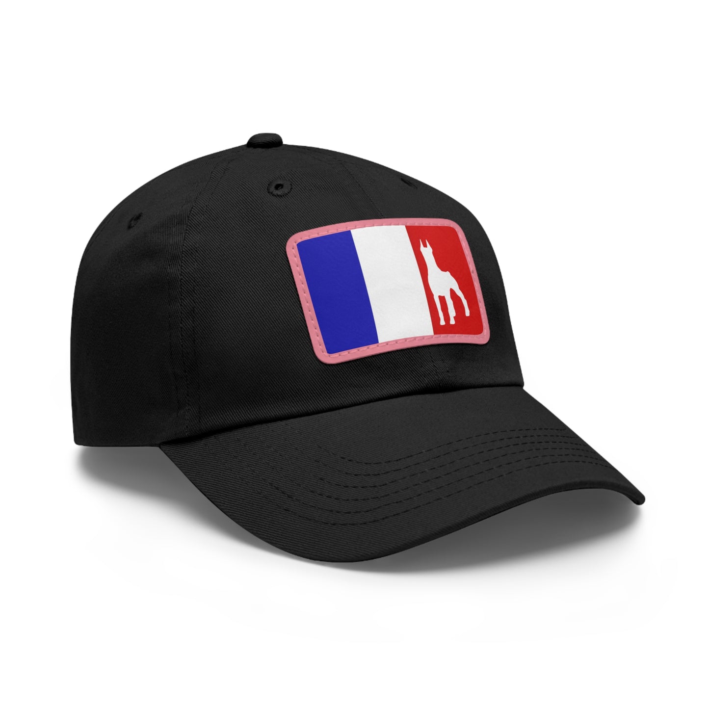 Doberman France Protect 1 Dad Hat with Leather Patch (Rectangle)