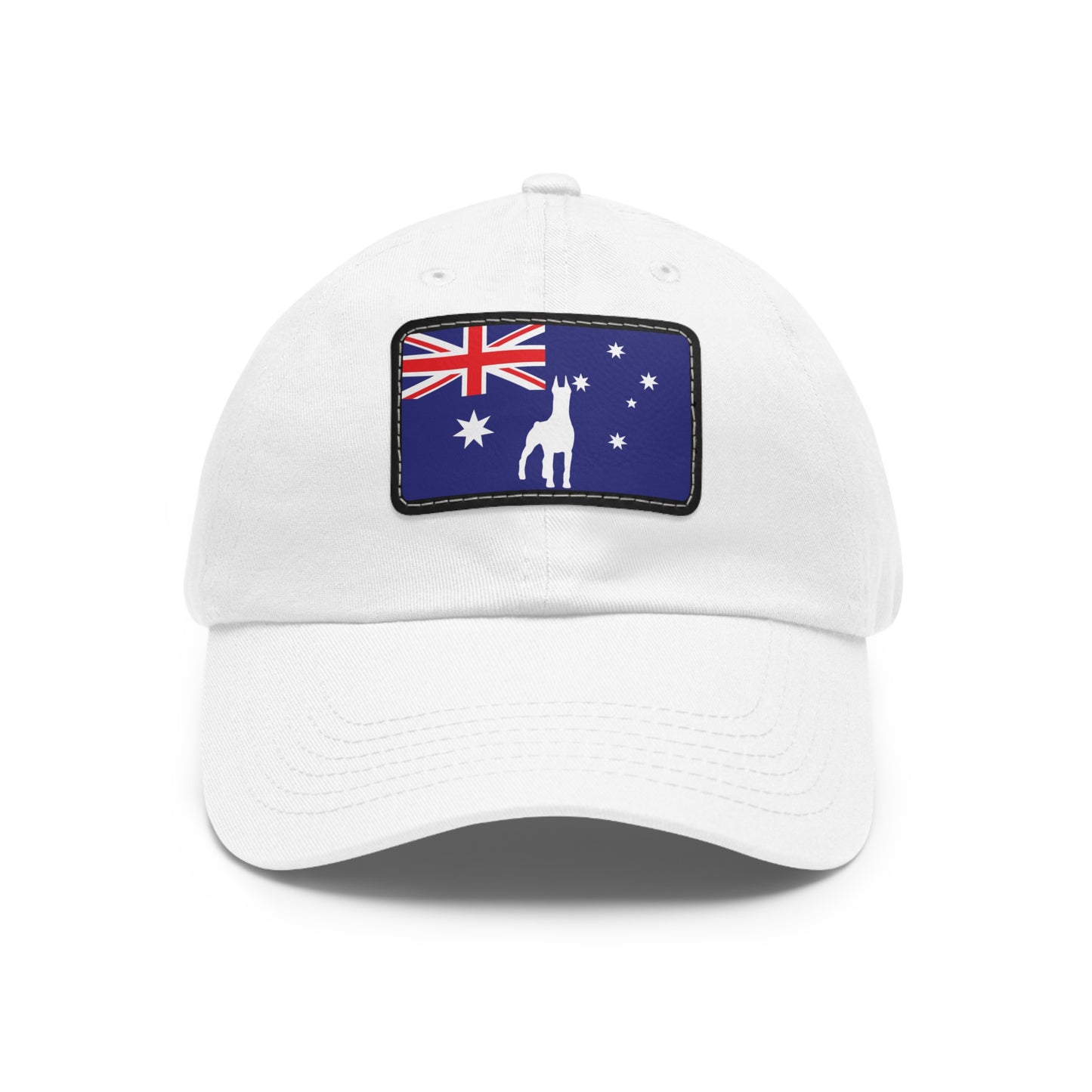 Doberman Australia Protect 1 Dad Hat with Leather Patch (Rectangle)
