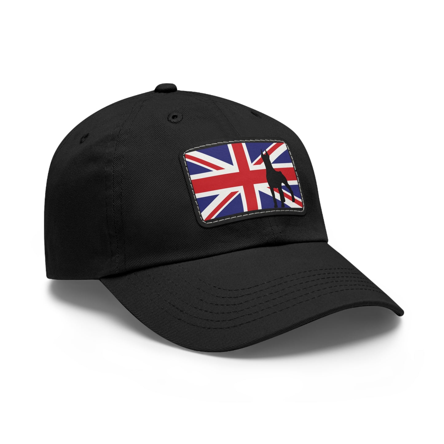 Doberman UK Protect 1 Dad Hat with Leather Patch (Rectangle)