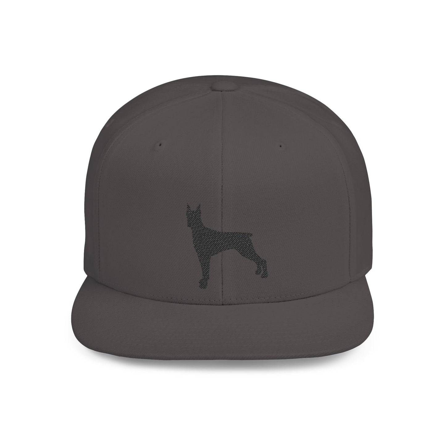 Custom Dog Silhouette Flat Bill Snapback Cap - Stylish Pet Lover Hat