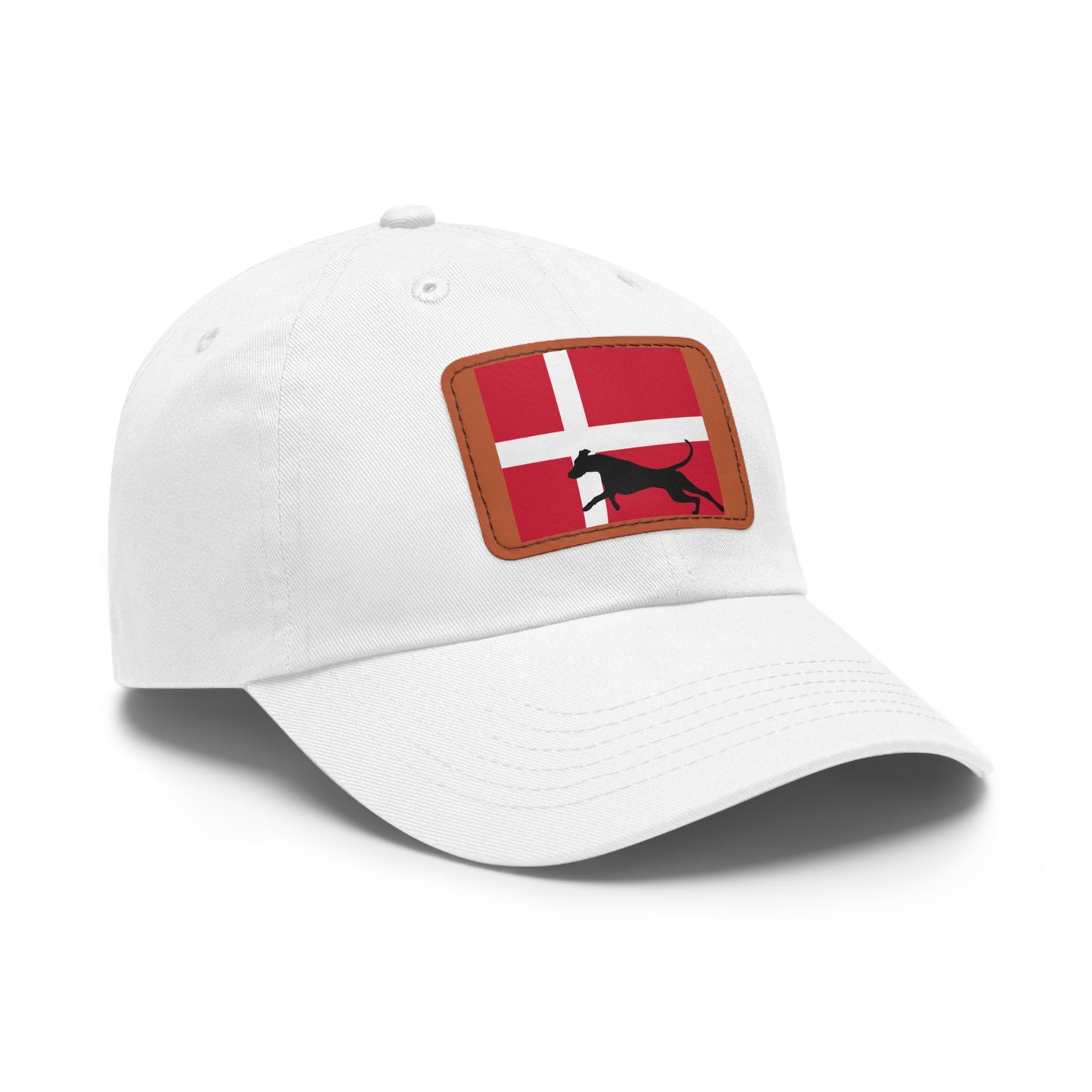 Doberman Denmark Protect 1 Dad Hat with Leather Patch (Rectangle)