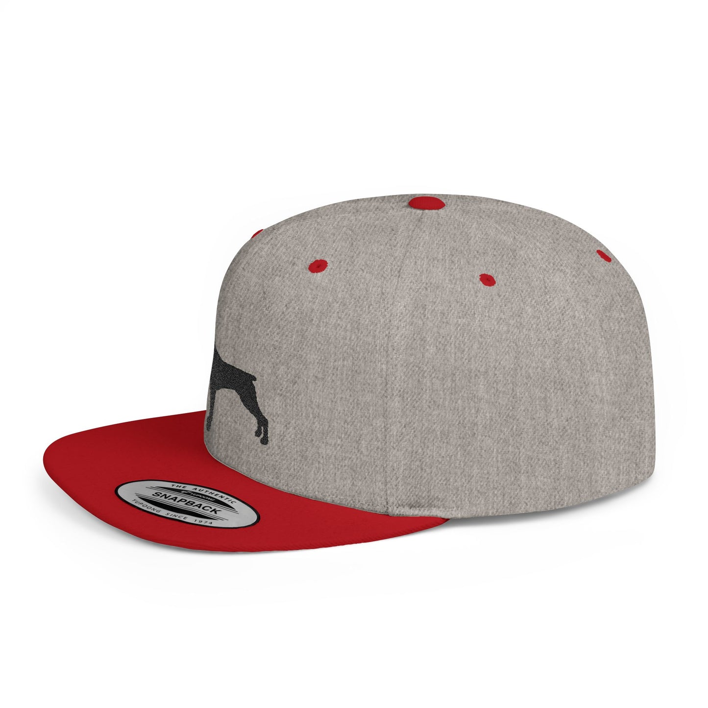 Custom Dog Silhouette Flat Bill Snapback Cap - Stylish Pet Lover Hat