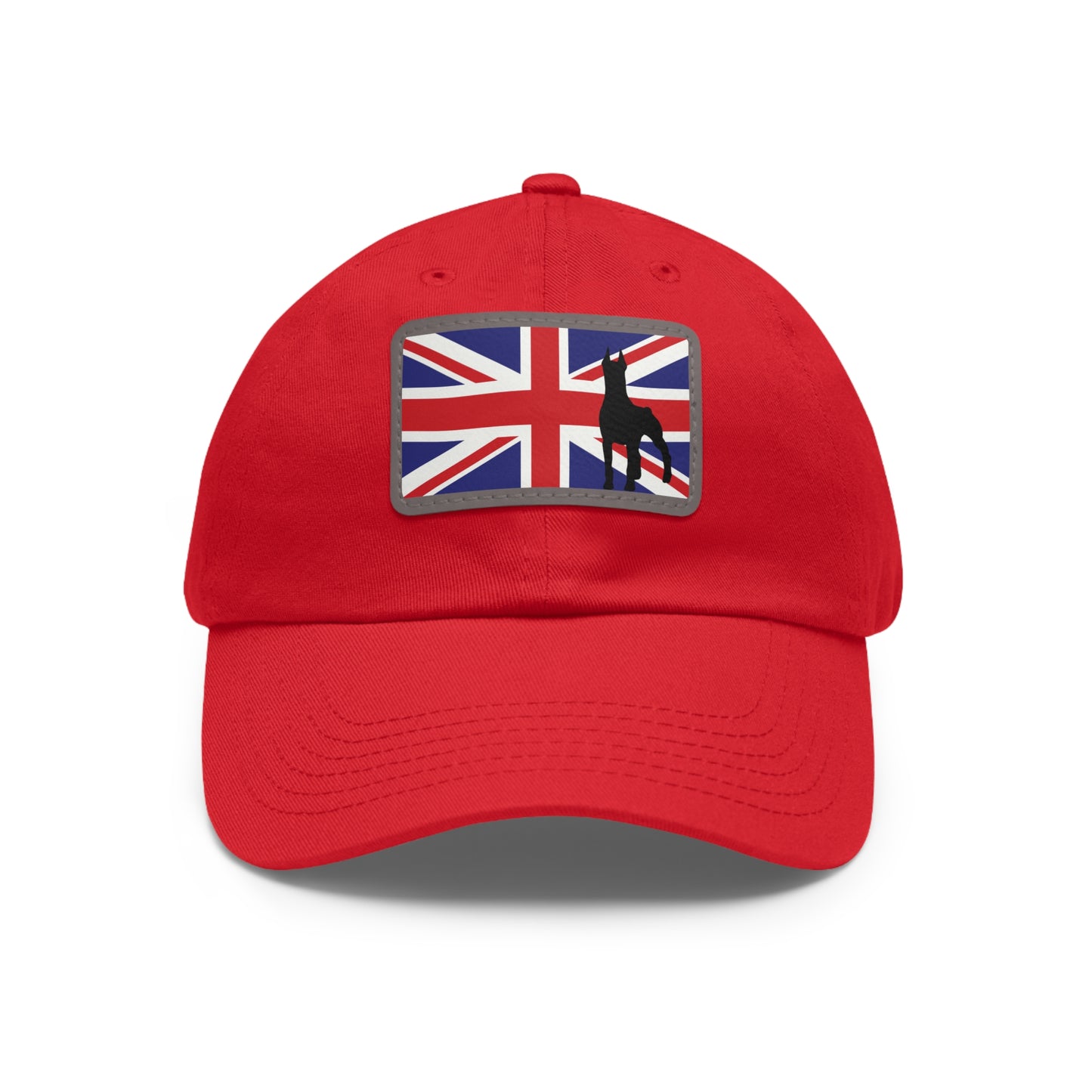 Doberman UK Protect 1 Dad Hat with Leather Patch (Rectangle)