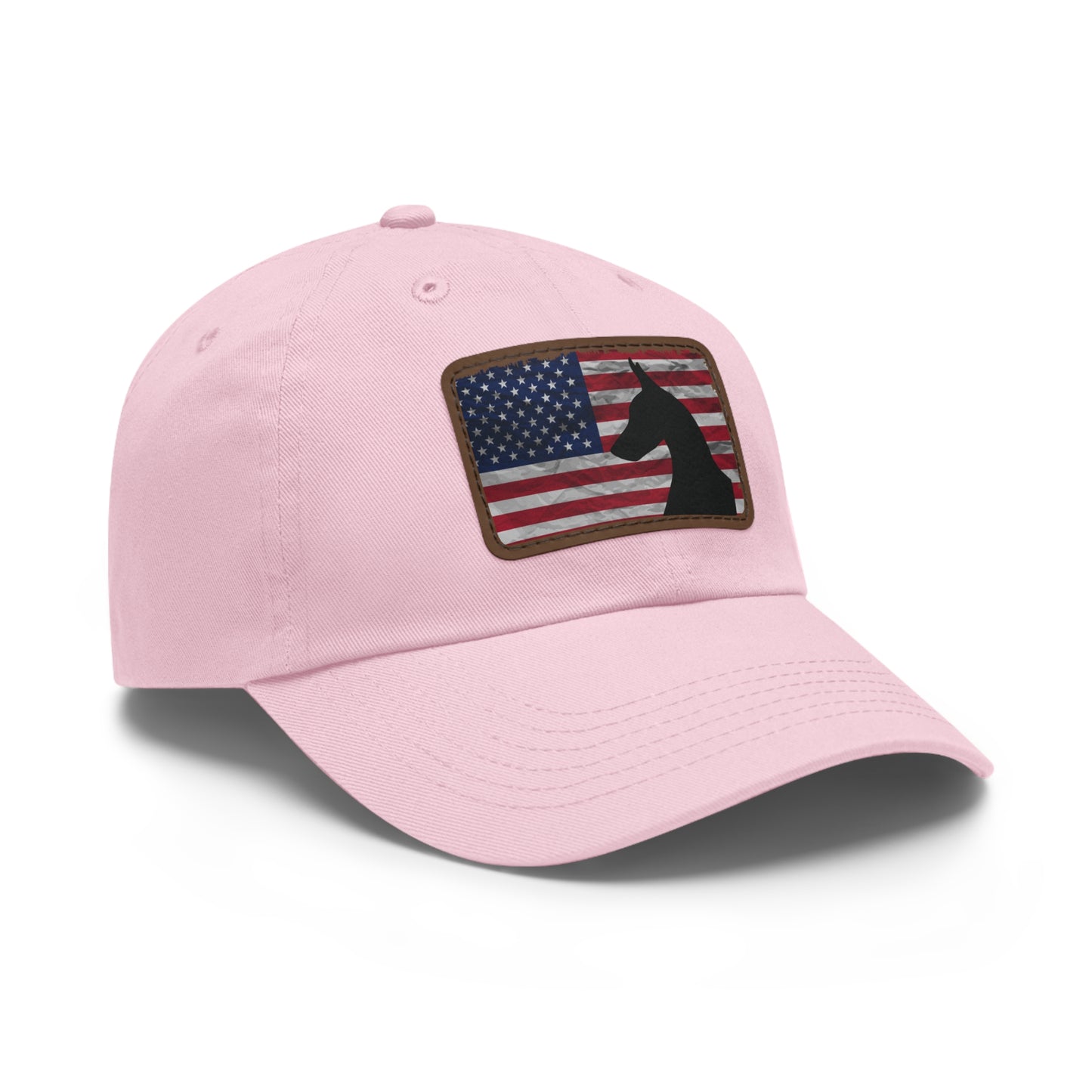 USA 1 Dad Hat with Leather Patch (Rectangle)