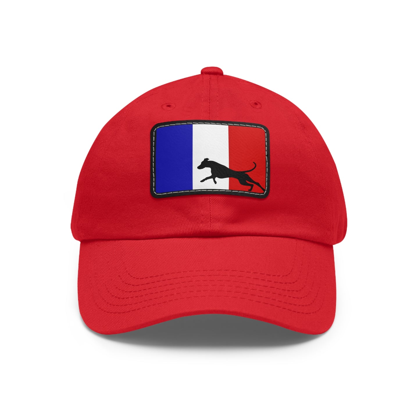 Doberman France Protect 2 Dad Hat with Leather Patch (Rectangle)