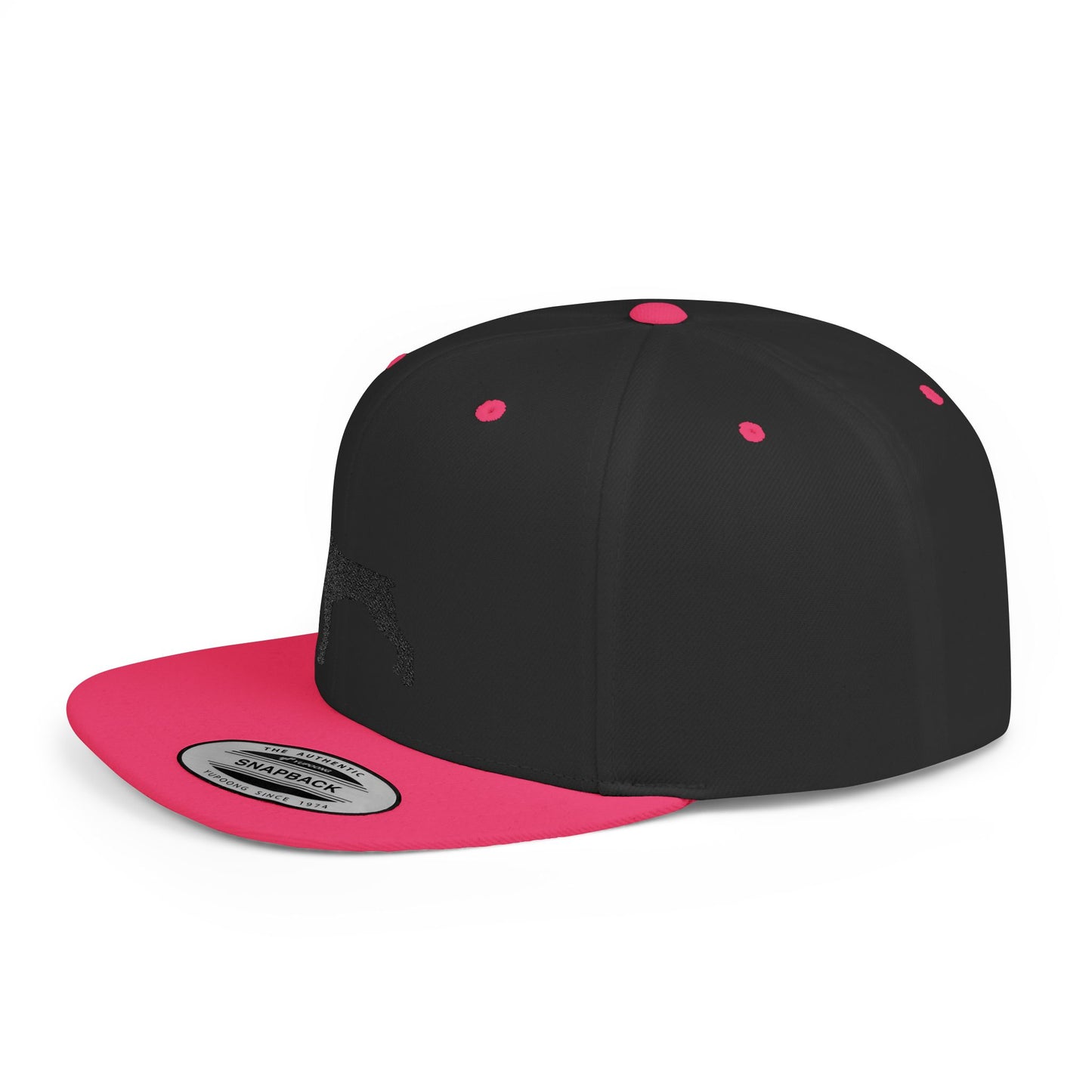 Custom Dog Silhouette Flat Bill Snapback Cap - Stylish Pet Lover Hat