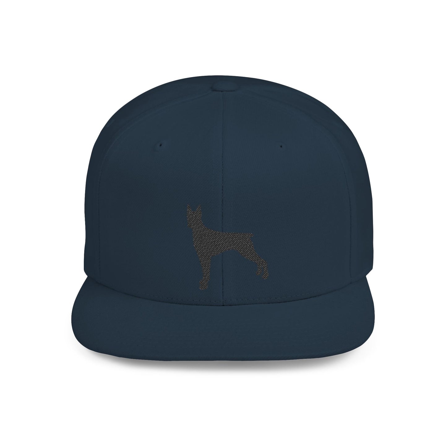 Custom Dog Silhouette Flat Bill Snapback Cap - Stylish Pet Lover Hat