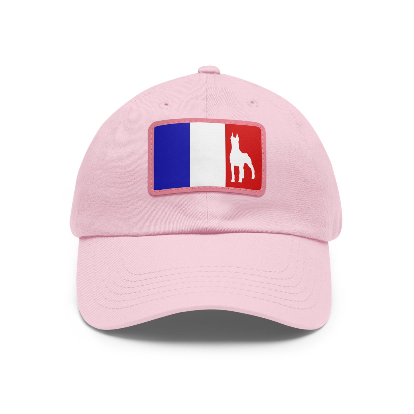 Doberman France Protect 1 Dad Hat with Leather Patch (Rectangle)