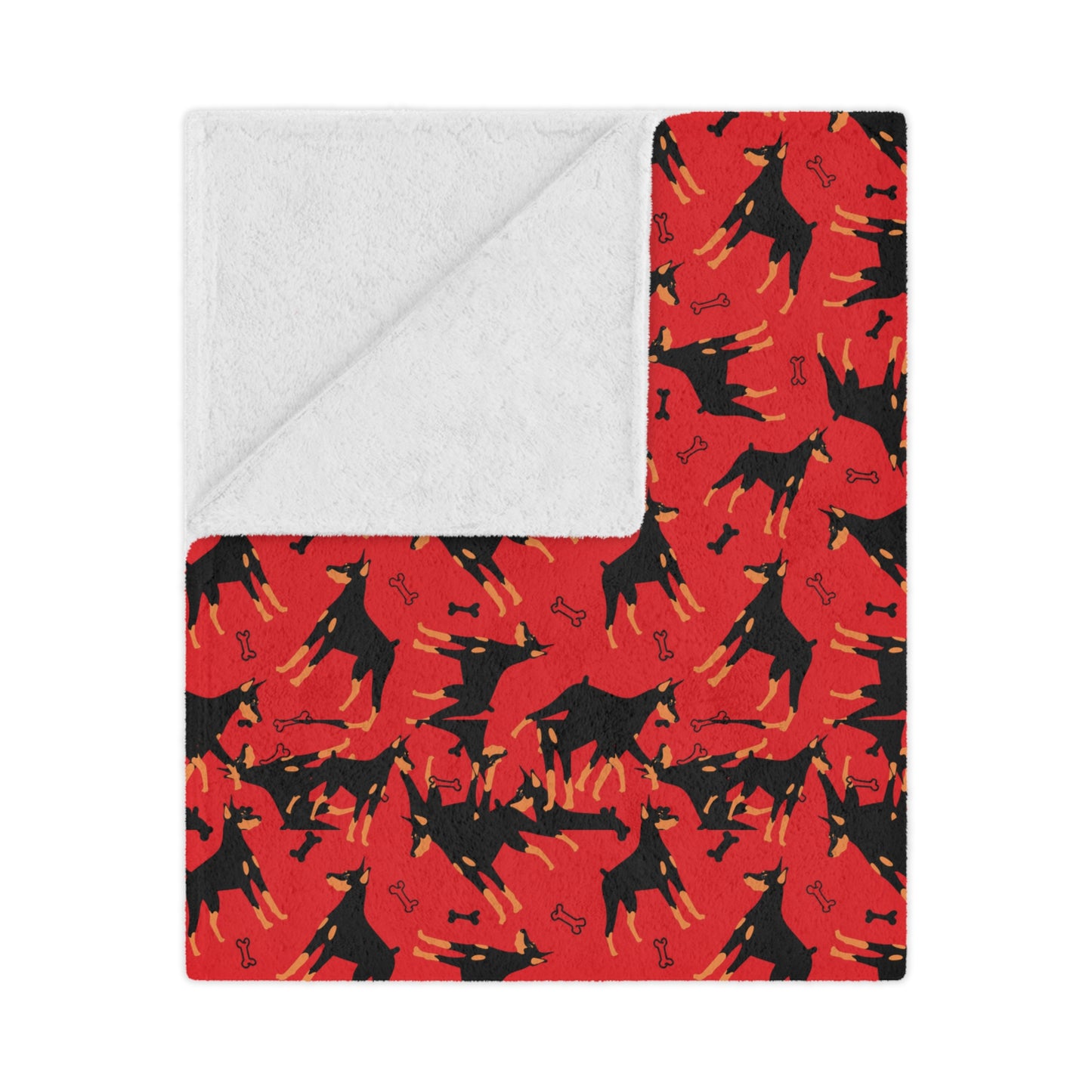 AOP Dobie 1 Minky Blanket, Soft Throw Blanket, Warm Plush Blanket