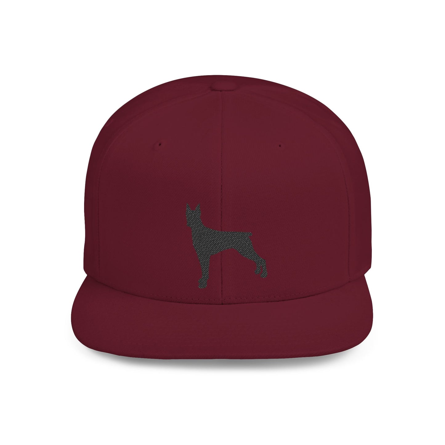 Custom Dog Silhouette Flat Bill Snapback Cap - Stylish Pet Lover Hat