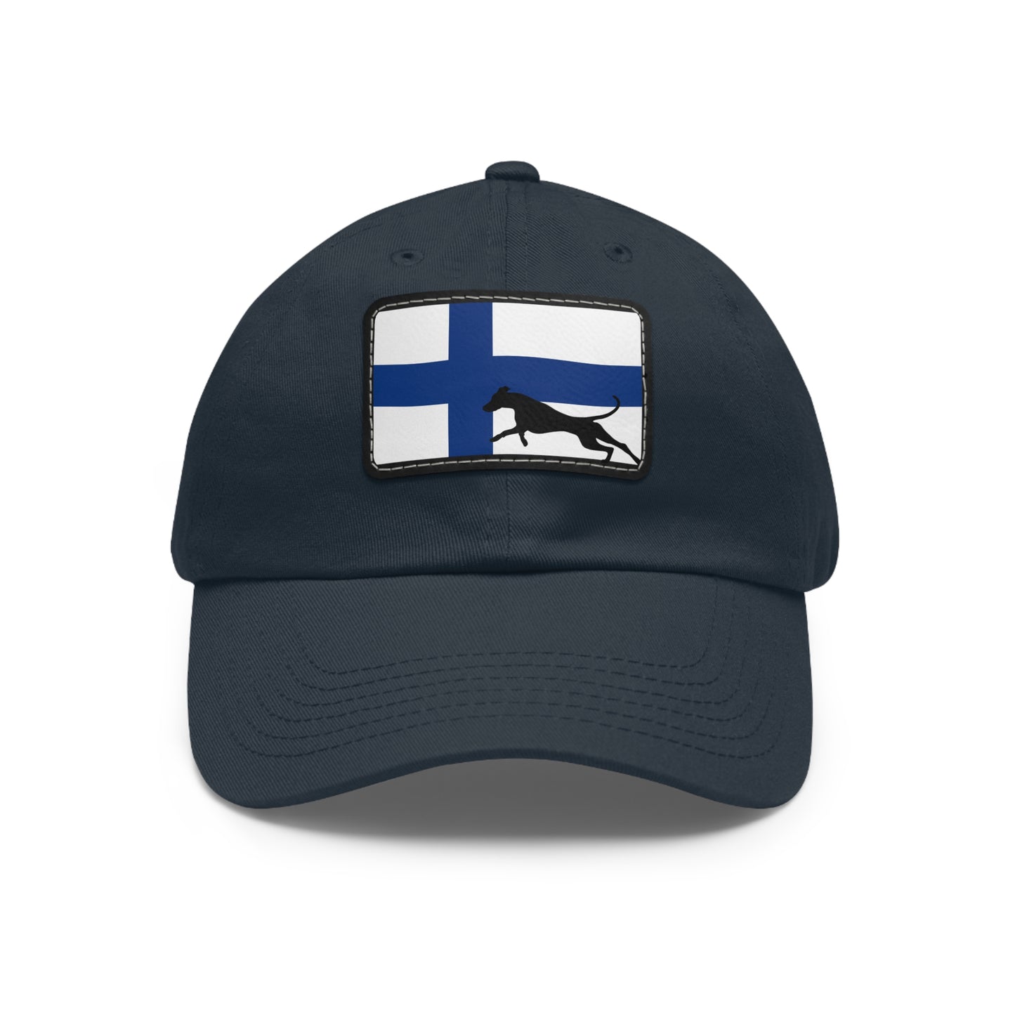 Doberman Protect Finland 2 Dad Hat with Leather Patch (Rectangle)