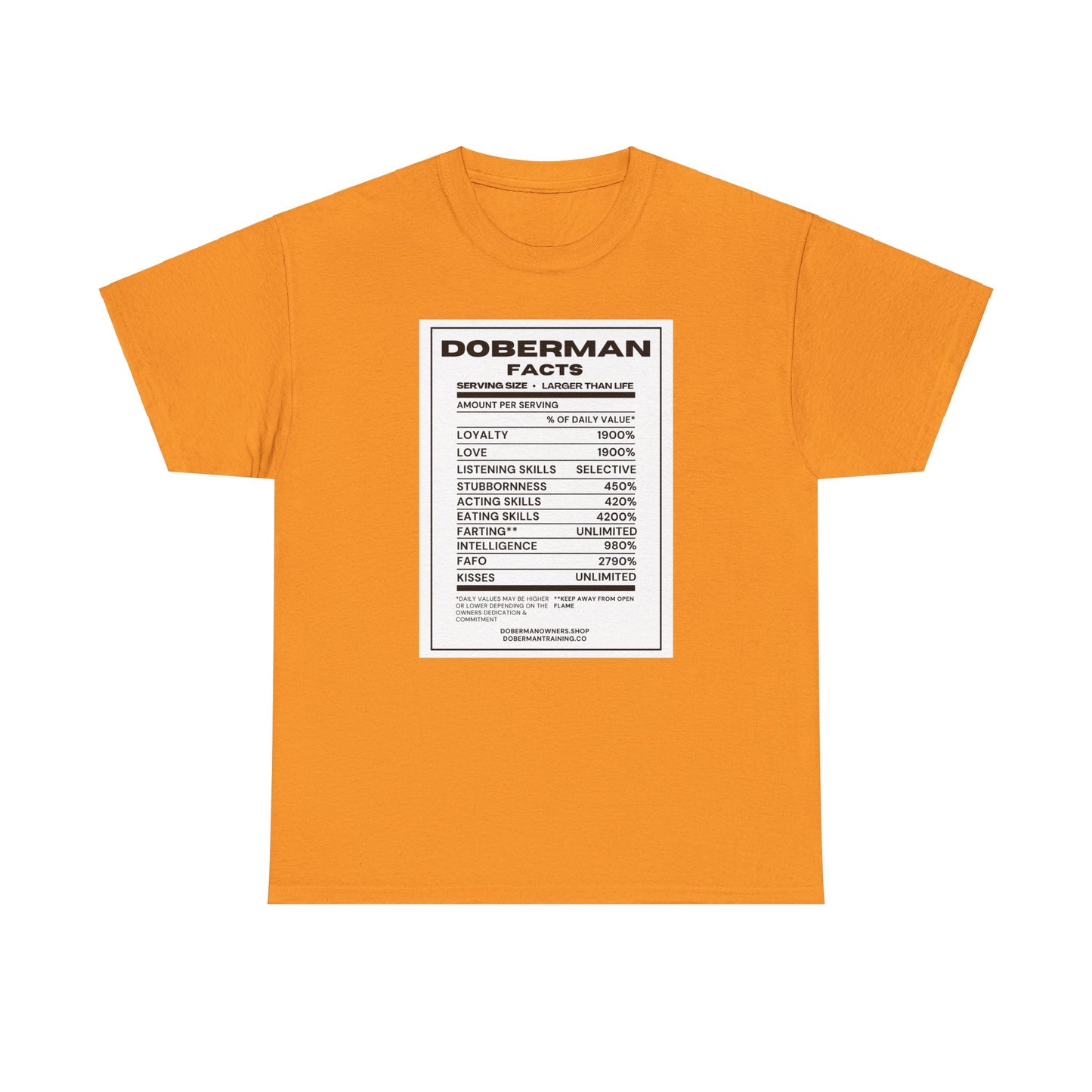 Doberman Facts 1 Unisex Heavy Cotton Tee