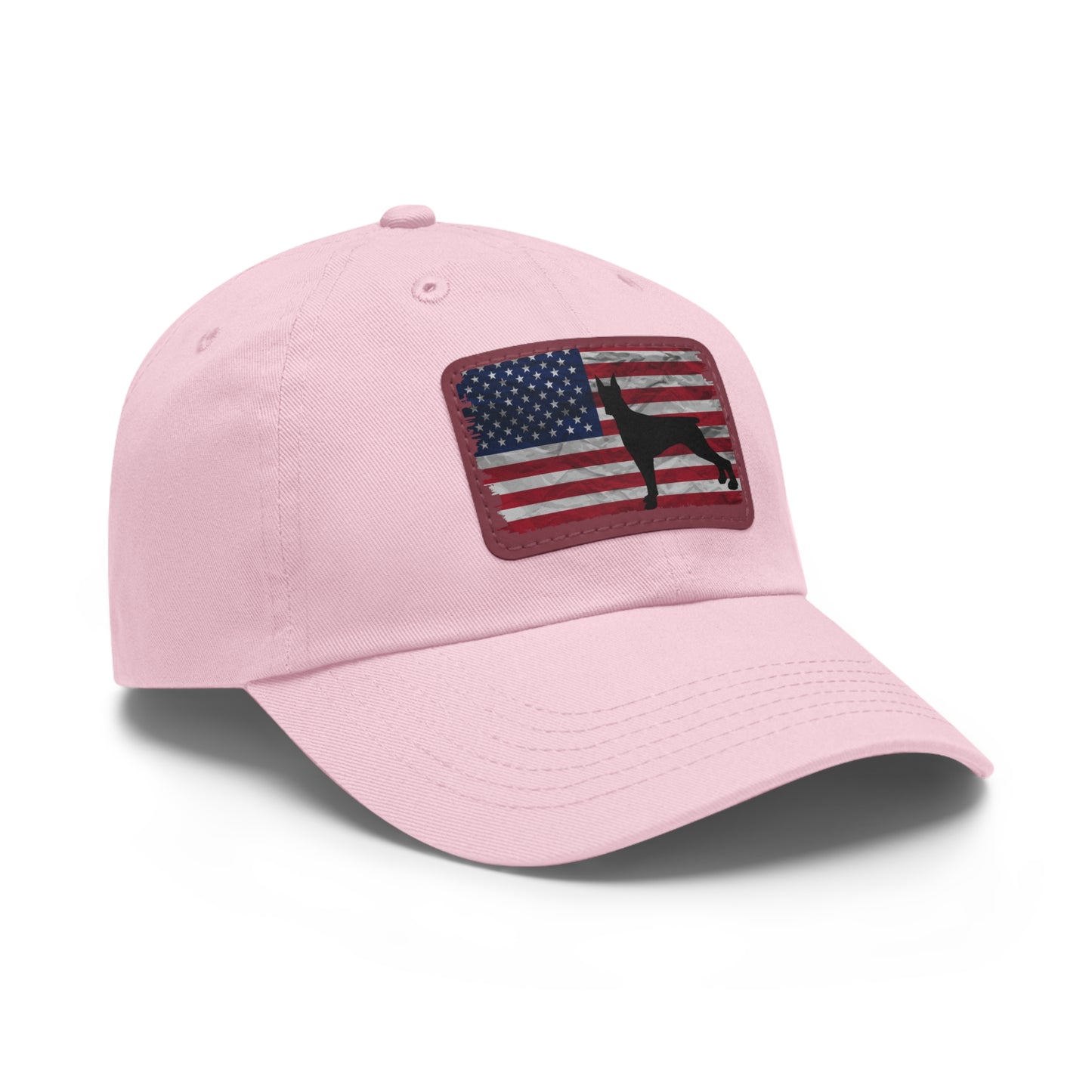 USA 2 Dad Hat with Leather Patch (Rectangle)