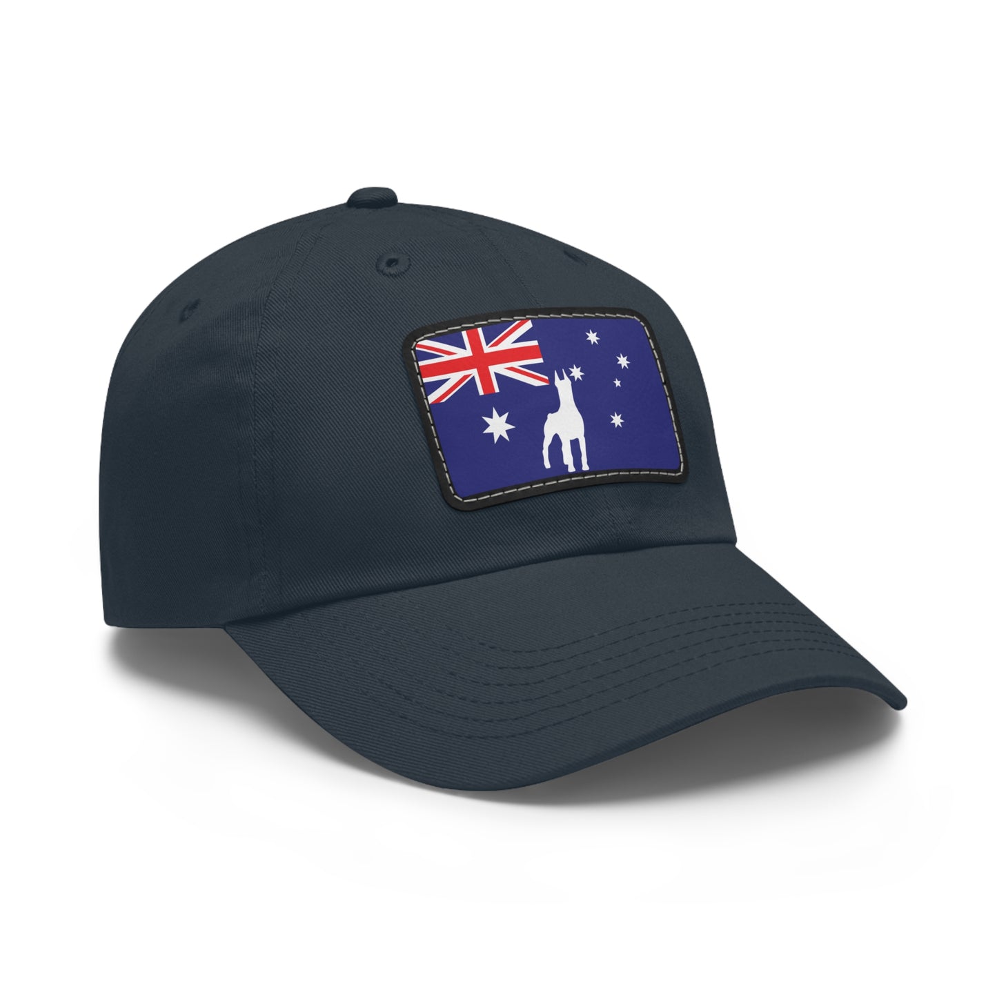 Doberman Australia Protect 1 Dad Hat with Leather Patch (Rectangle)