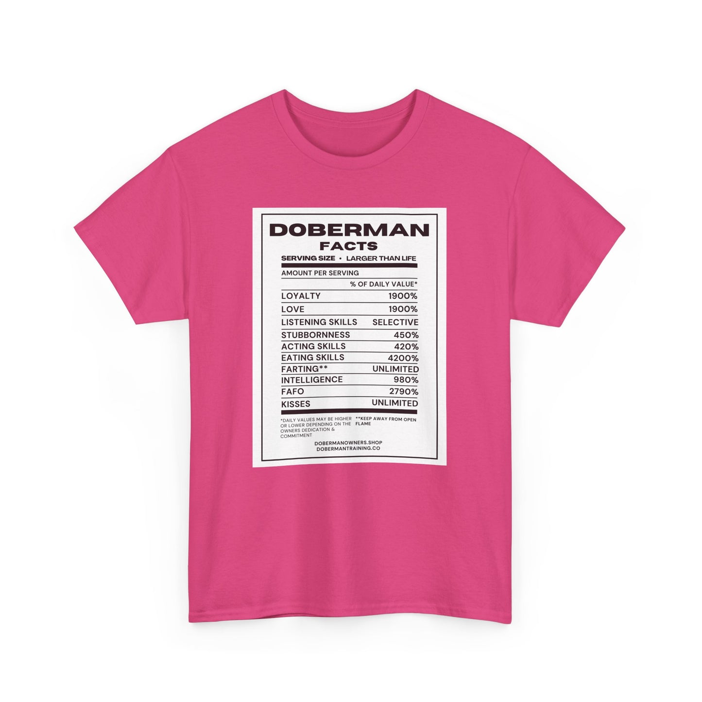 Doberman Facts 1 Unisex Heavy Cotton Tee