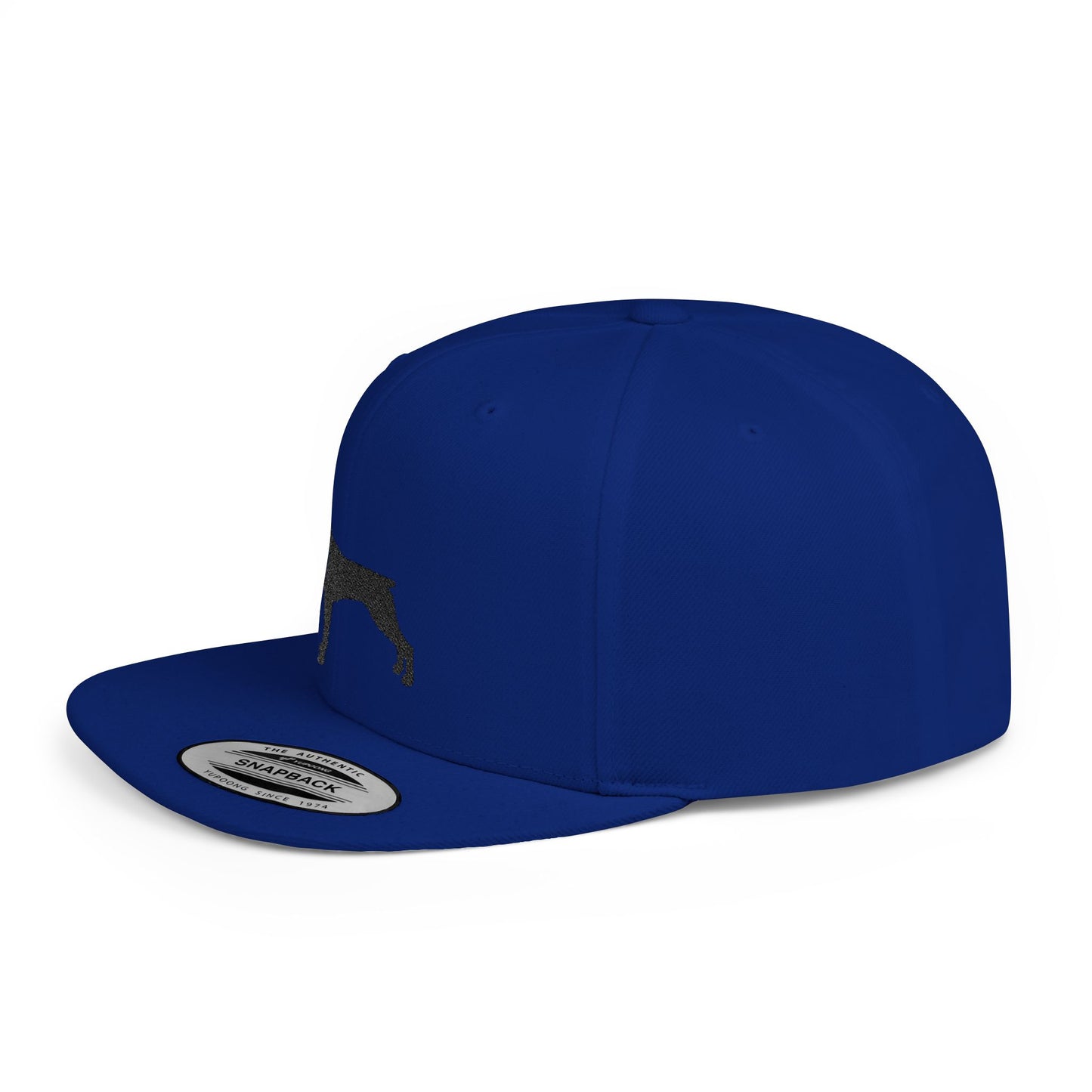Custom Dog Silhouette Flat Bill Snapback Cap - Stylish Pet Lover Hat