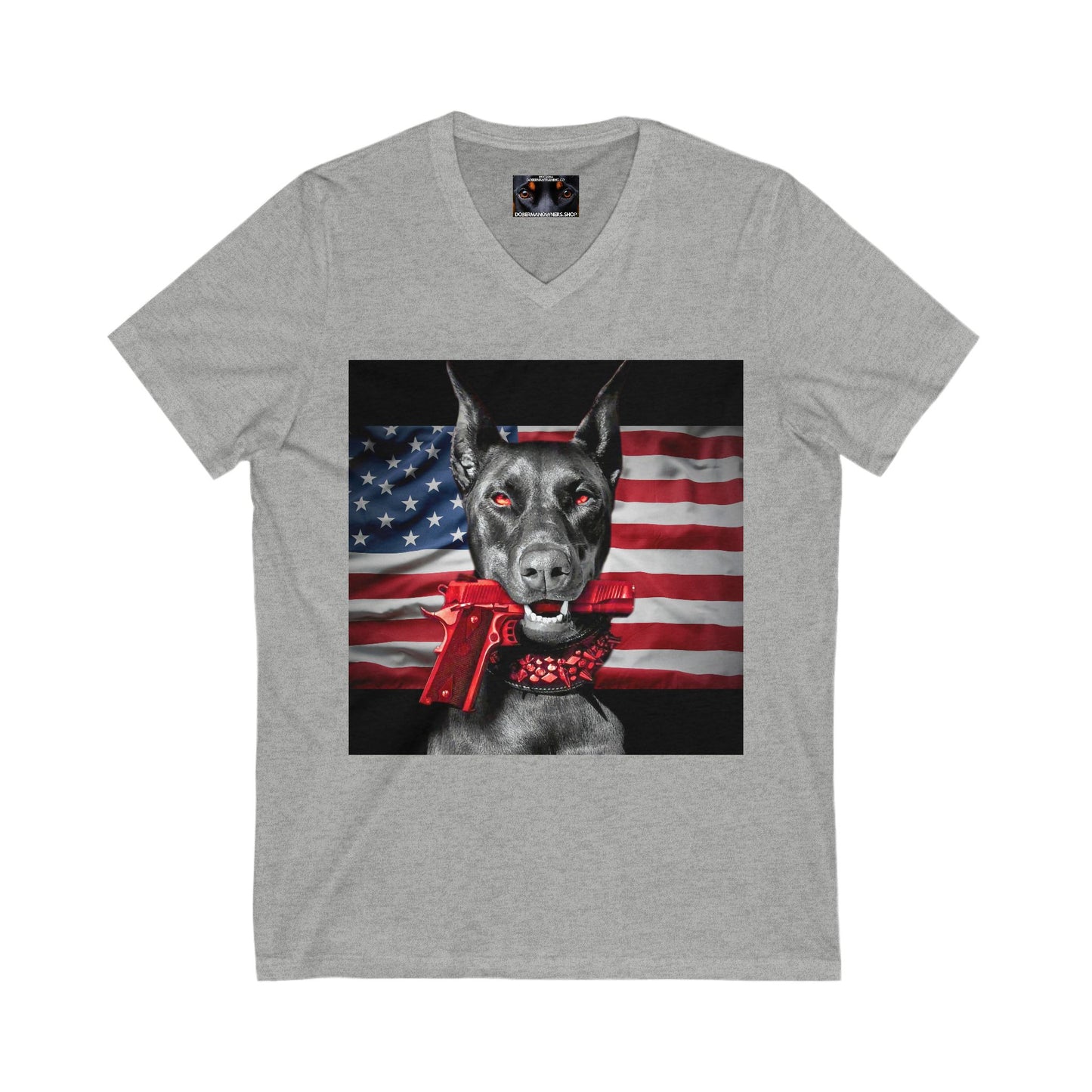 USA 1 Private Label Unisex Jersey Short Sleeve V-Neck Tee