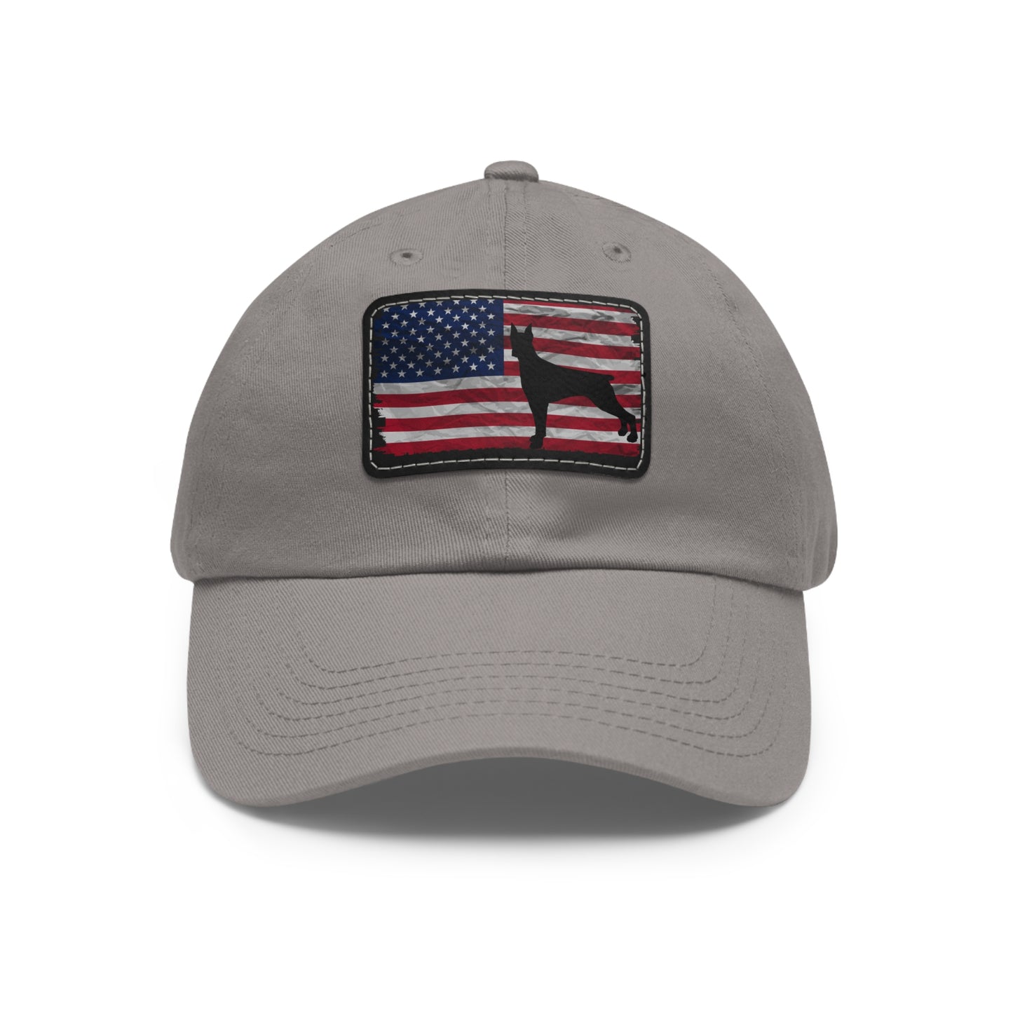 USA 2 Dad Hat with Leather Patch (Rectangle)