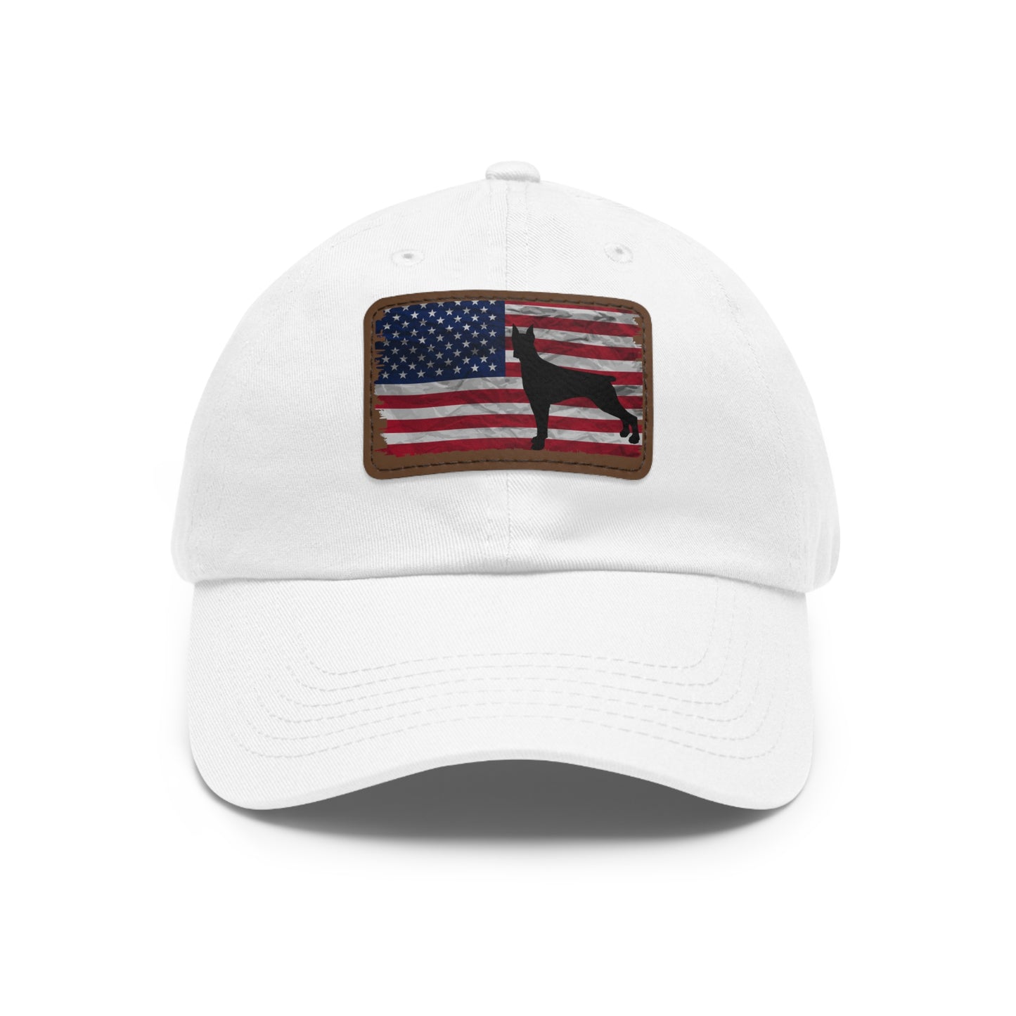 USA 2 Dad Hat with Leather Patch (Rectangle)