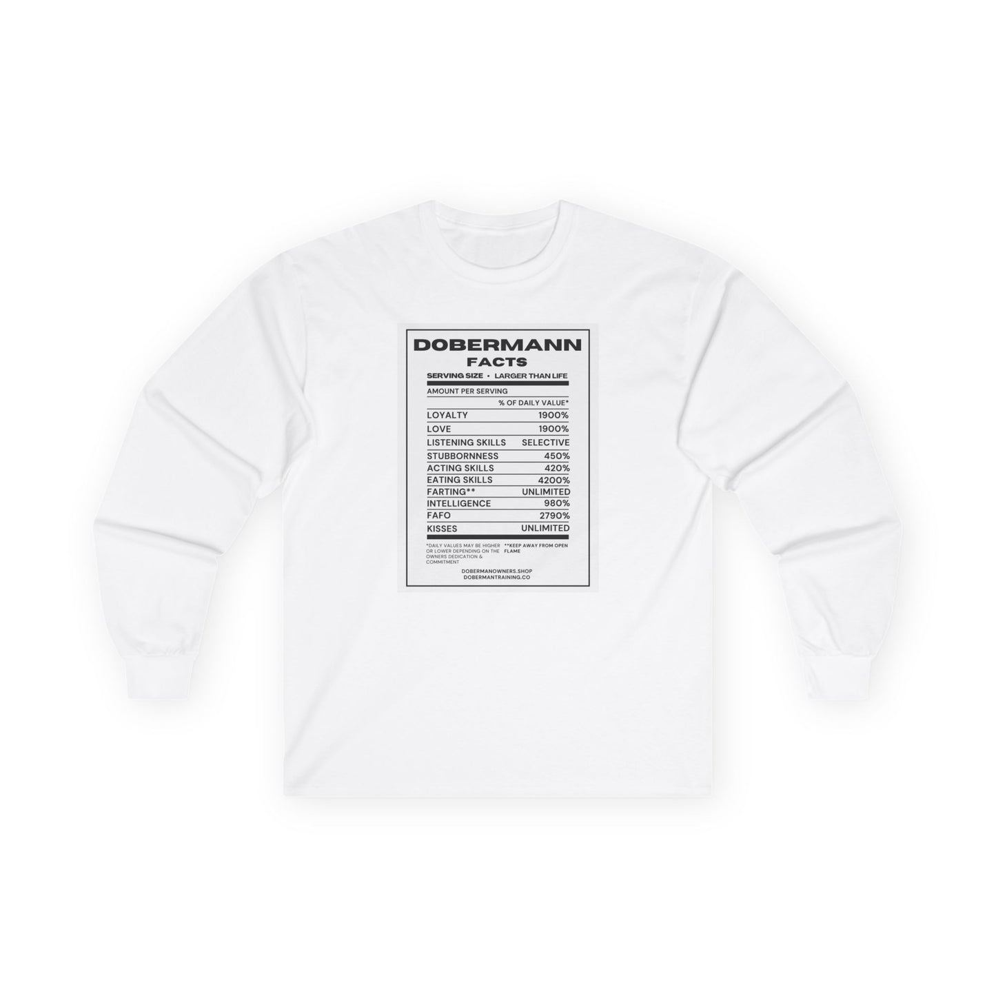 Dobermann Facts 1 Unisex Ultra Cotton Long Sleeve Tee
