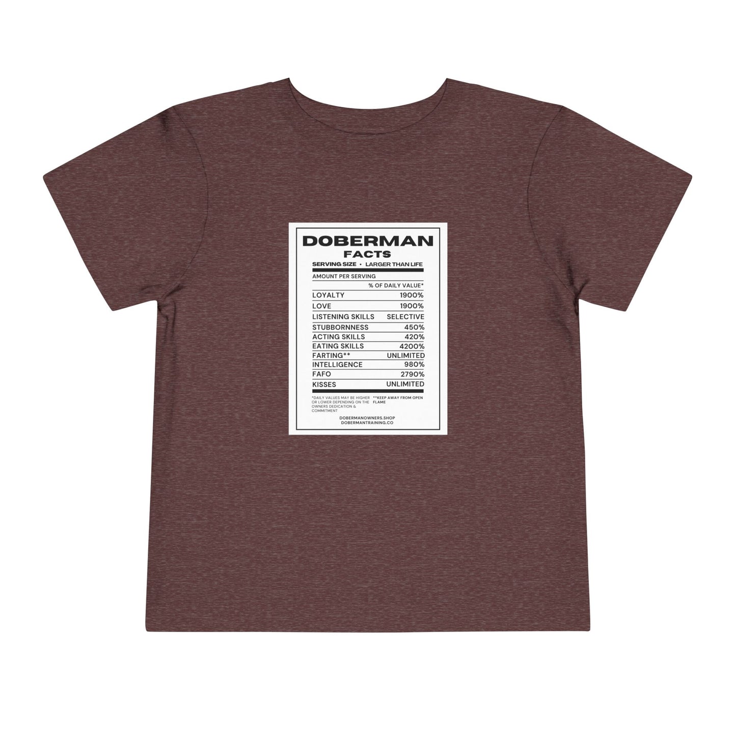 Doberman Facts 1 Toddler Short Sleeve Tee