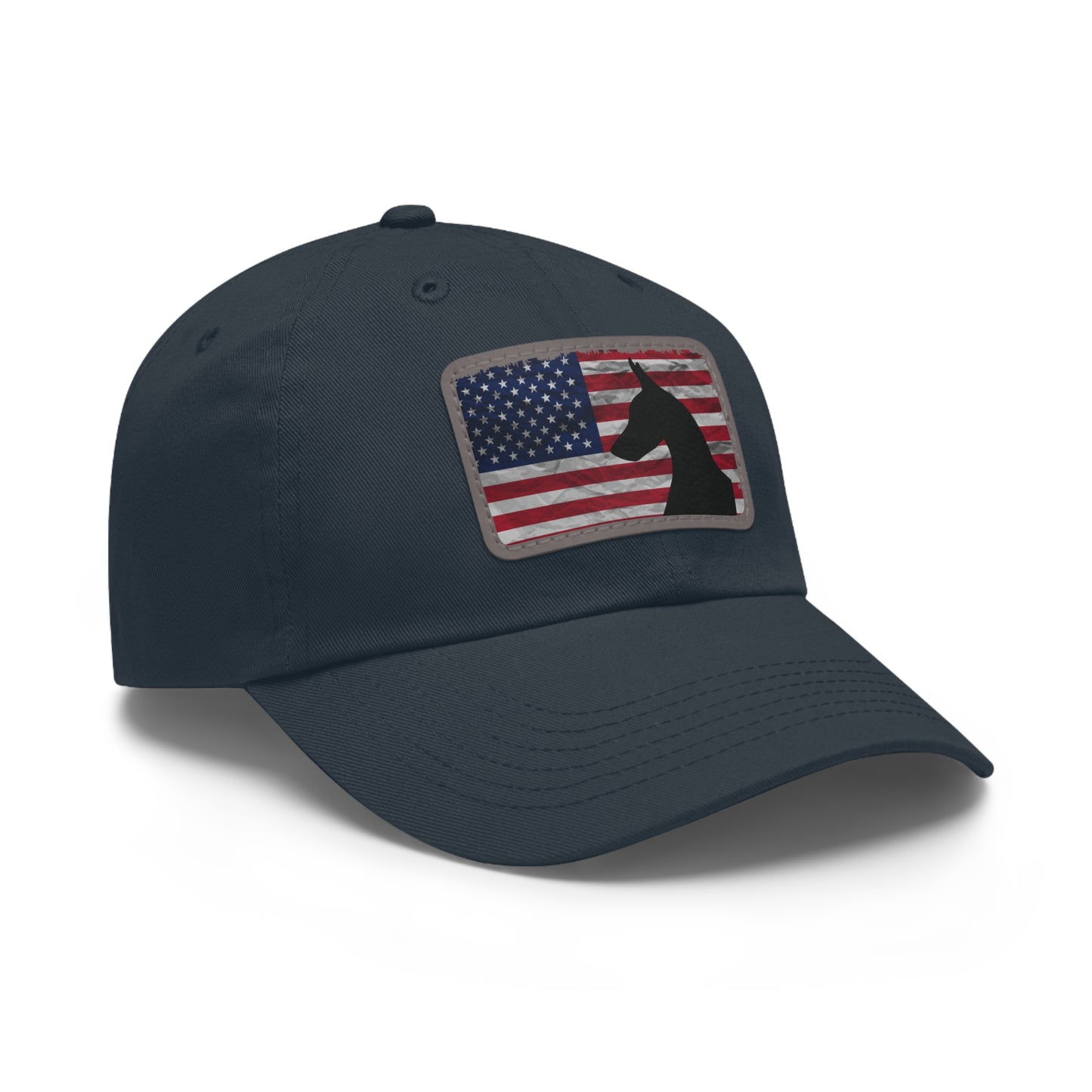 USA 1 Dad Hat with Leather Patch (Rectangle)