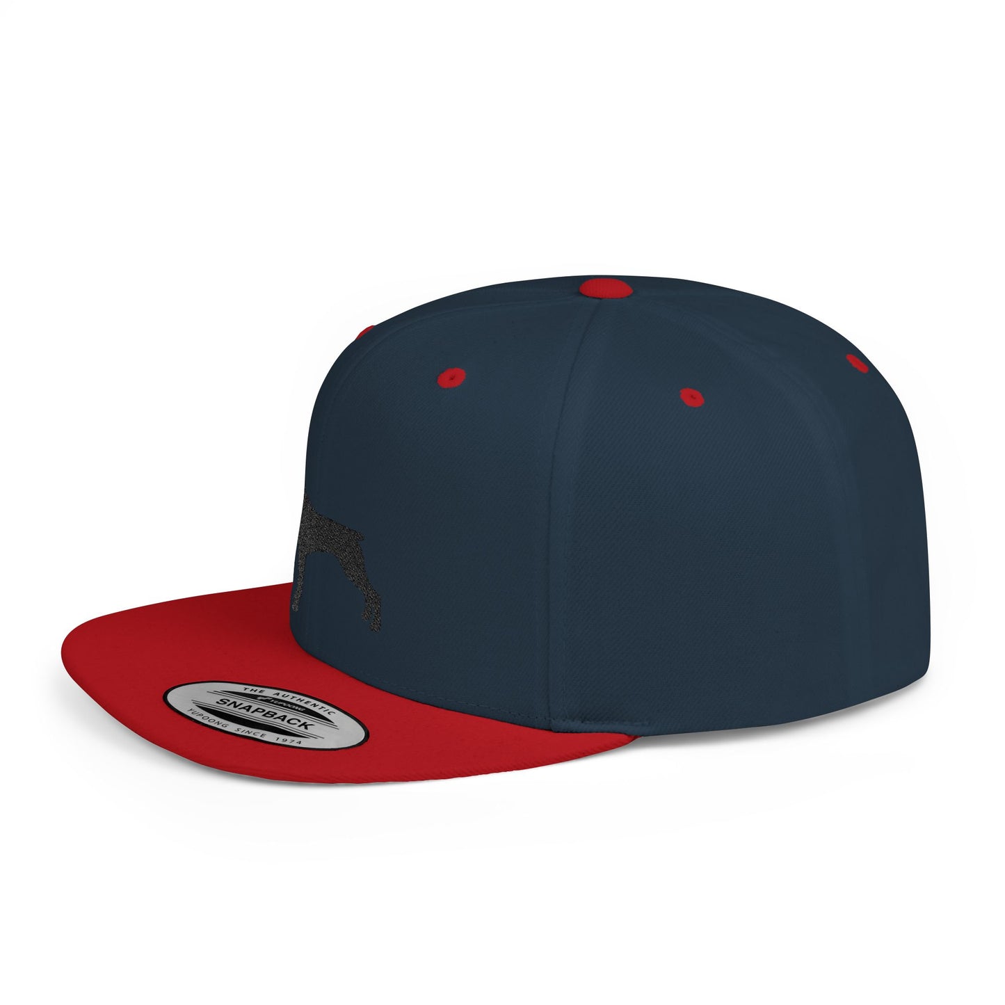 Custom Dog Silhouette Flat Bill Snapback Cap - Stylish Pet Lover Hat