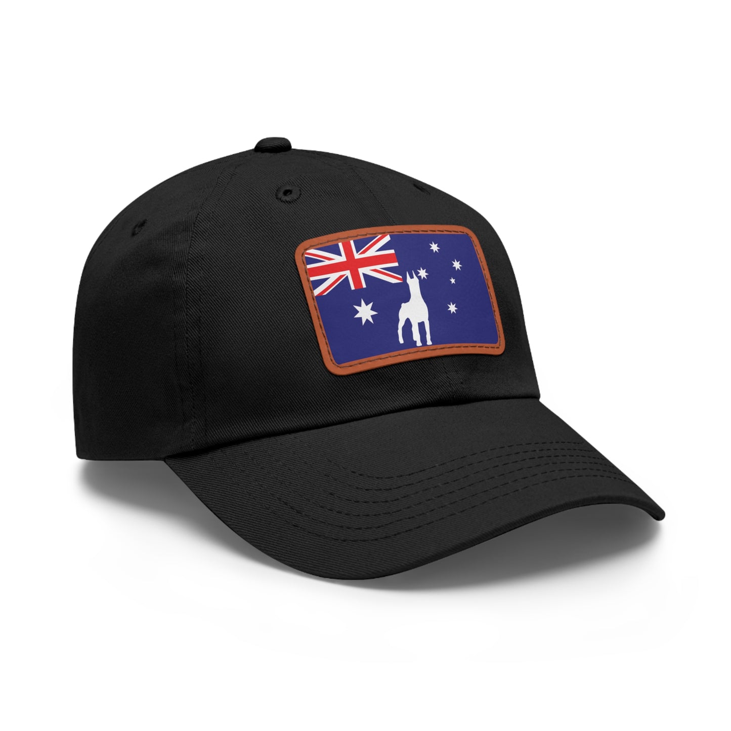 Doberman Australia Protect 1 Dad Hat with Leather Patch (Rectangle)