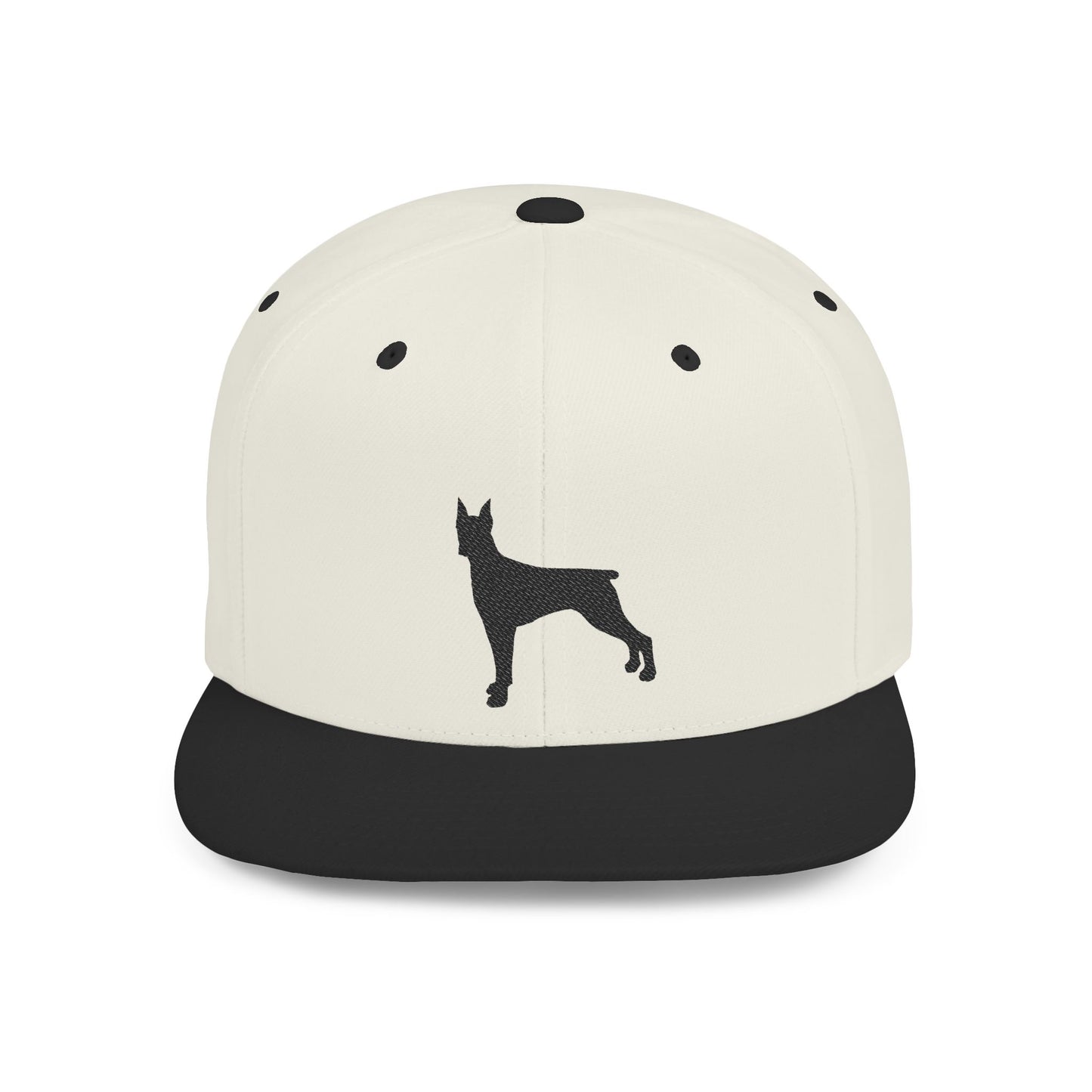 Custom Dog Silhouette Flat Bill Snapback Cap - Stylish Pet Lover Hat