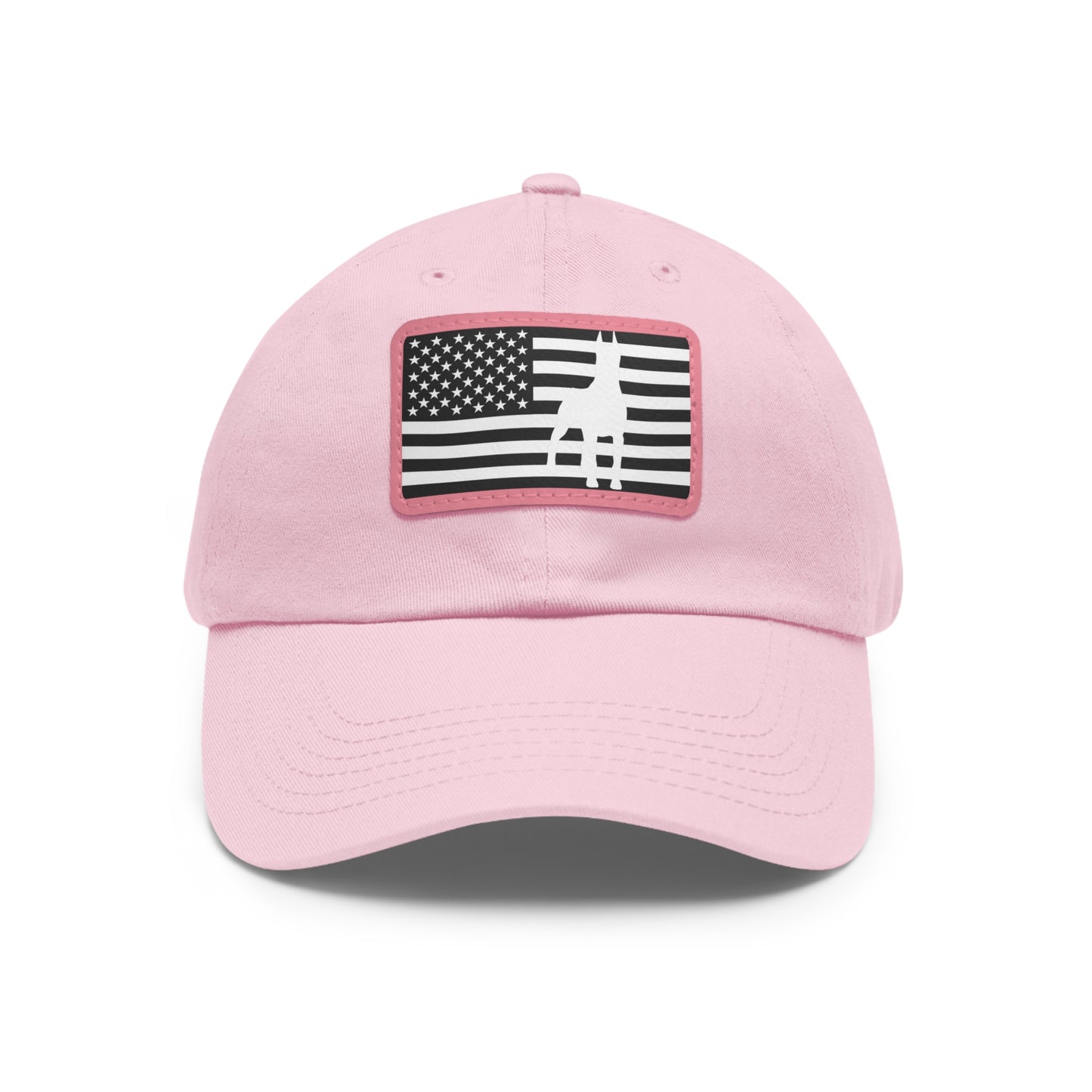 Doberman Protect 1 Dad Hat with Leather Patch (Rectangle)
