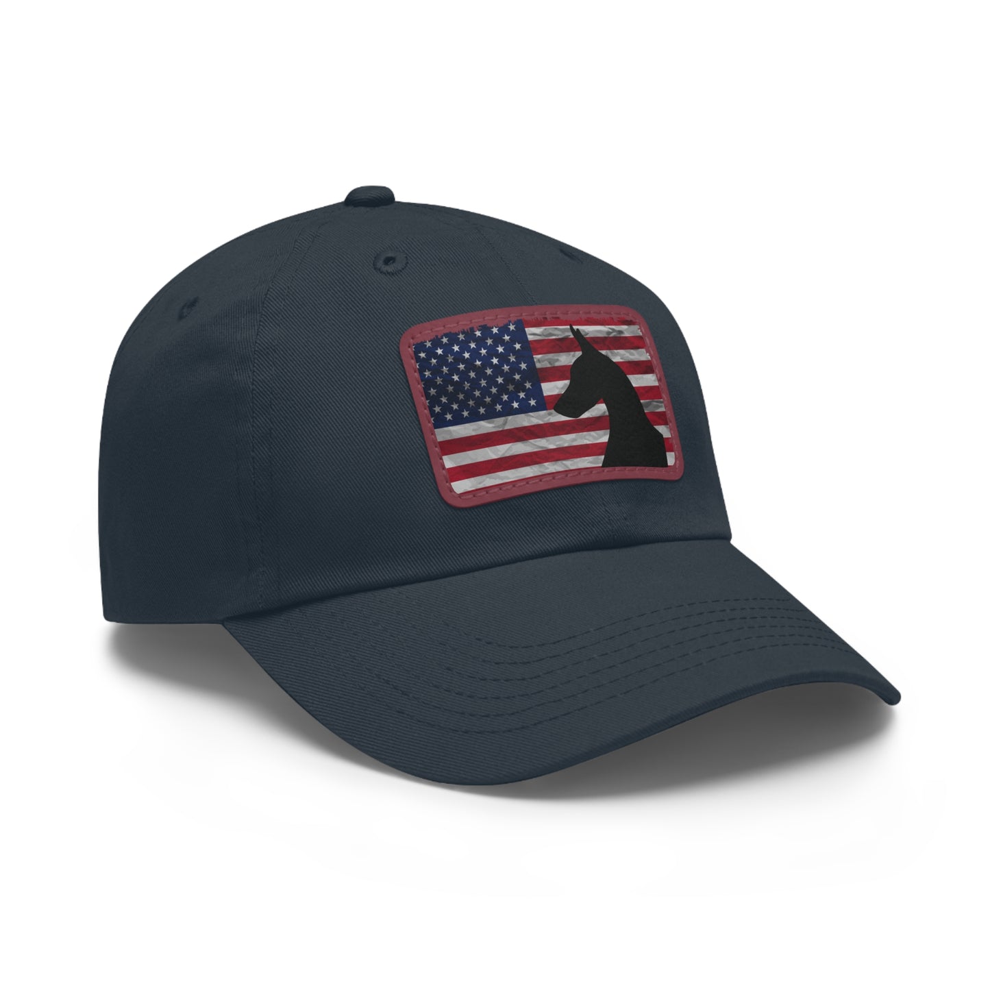 USA 1 Dad Hat with Leather Patch (Rectangle)