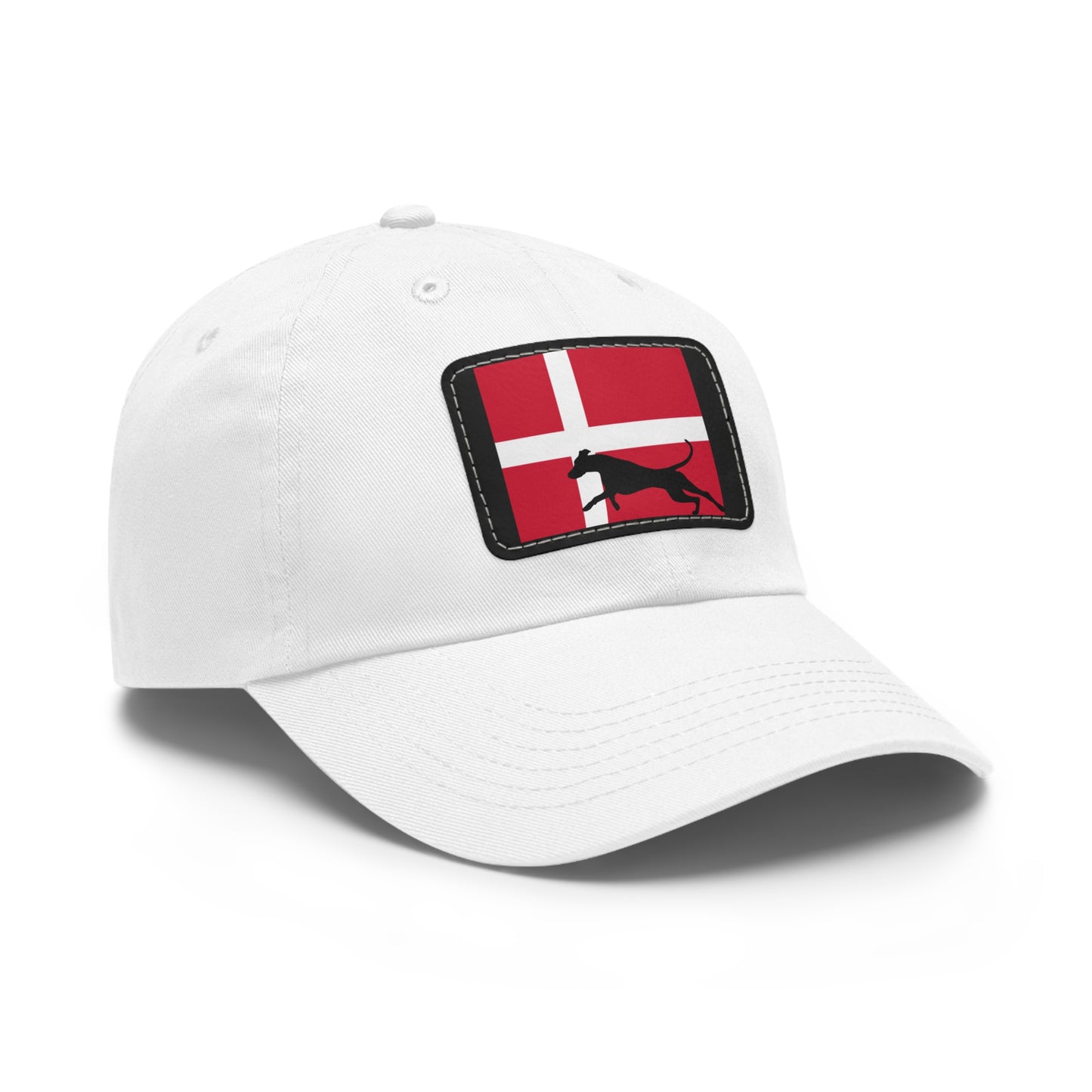 Doberman Denmark Protect 1 Dad Hat with Leather Patch (Rectangle)