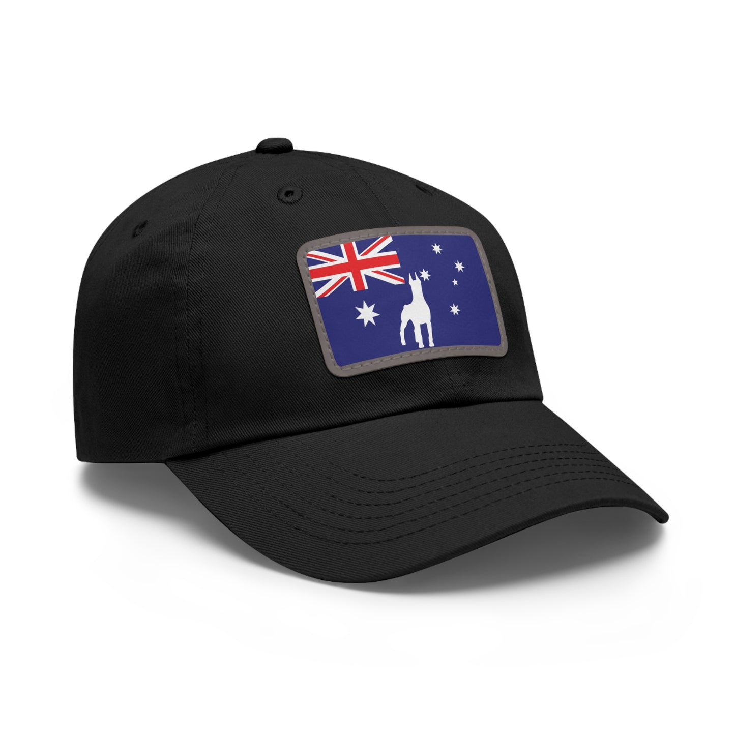 Doberman Australia Protect 1 Dad Hat with Leather Patch (Rectangle)