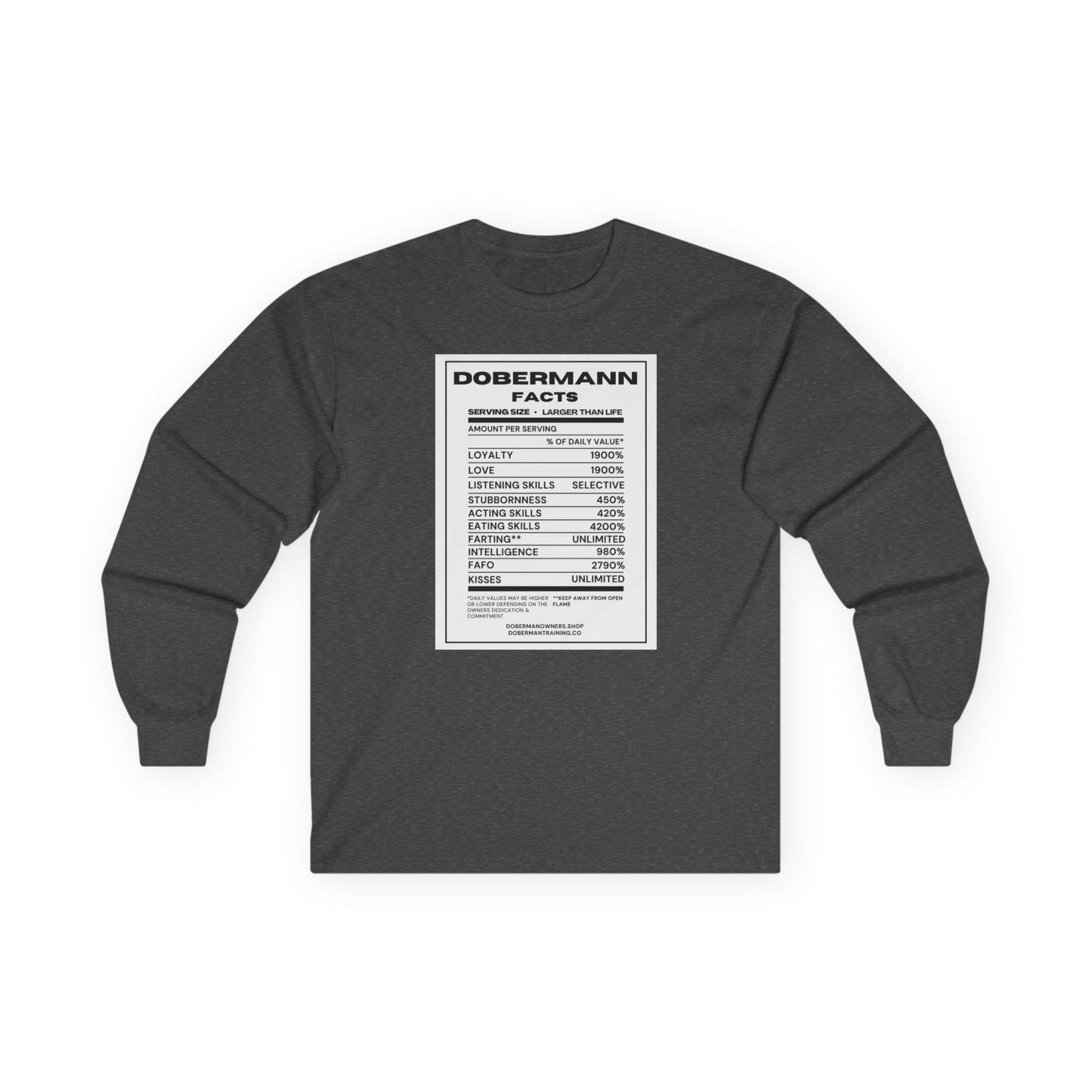 Dobermann Facts 1 Unisex Ultra Cotton Long Sleeve Tee