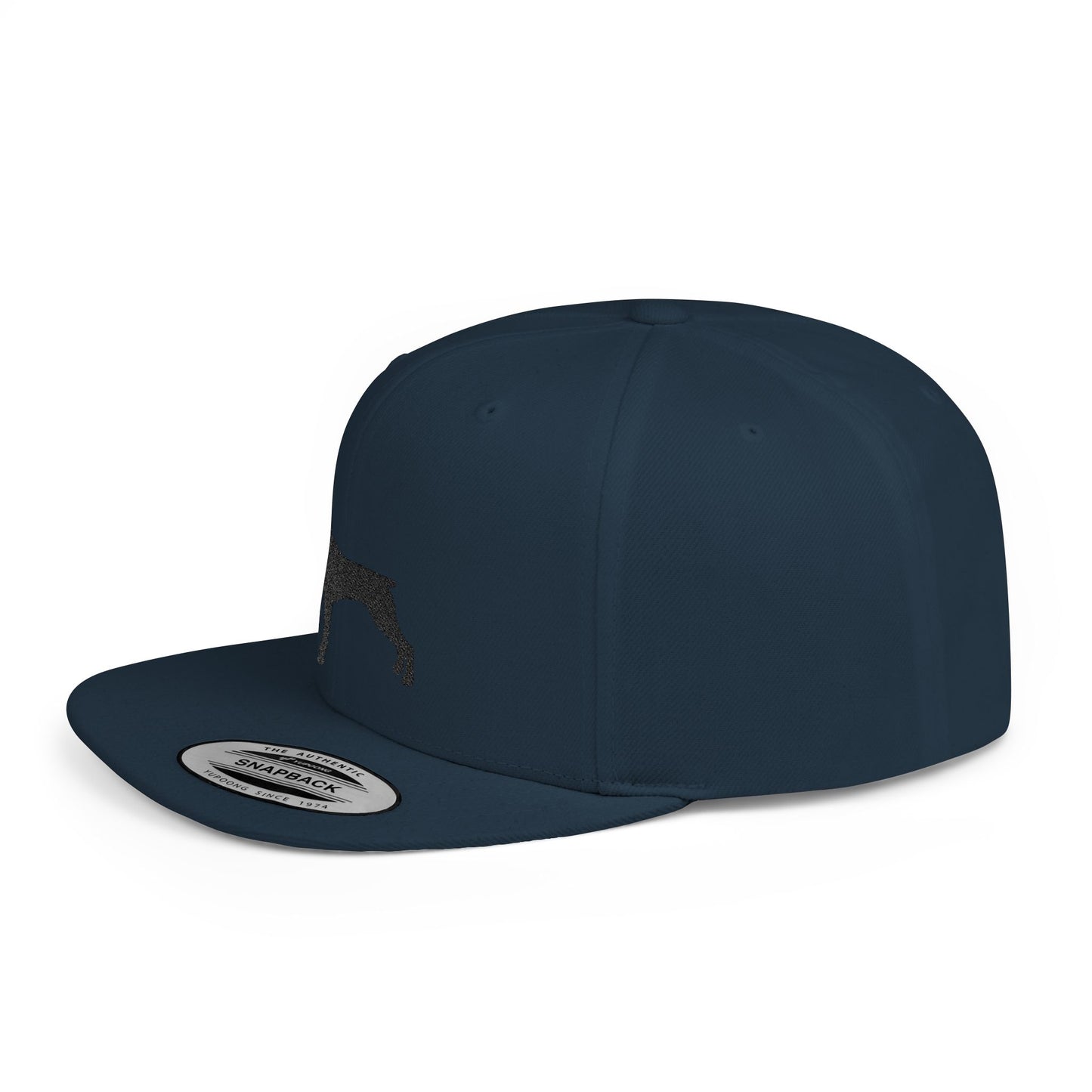 Custom Dog Silhouette Flat Bill Snapback Cap - Stylish Pet Lover Hat