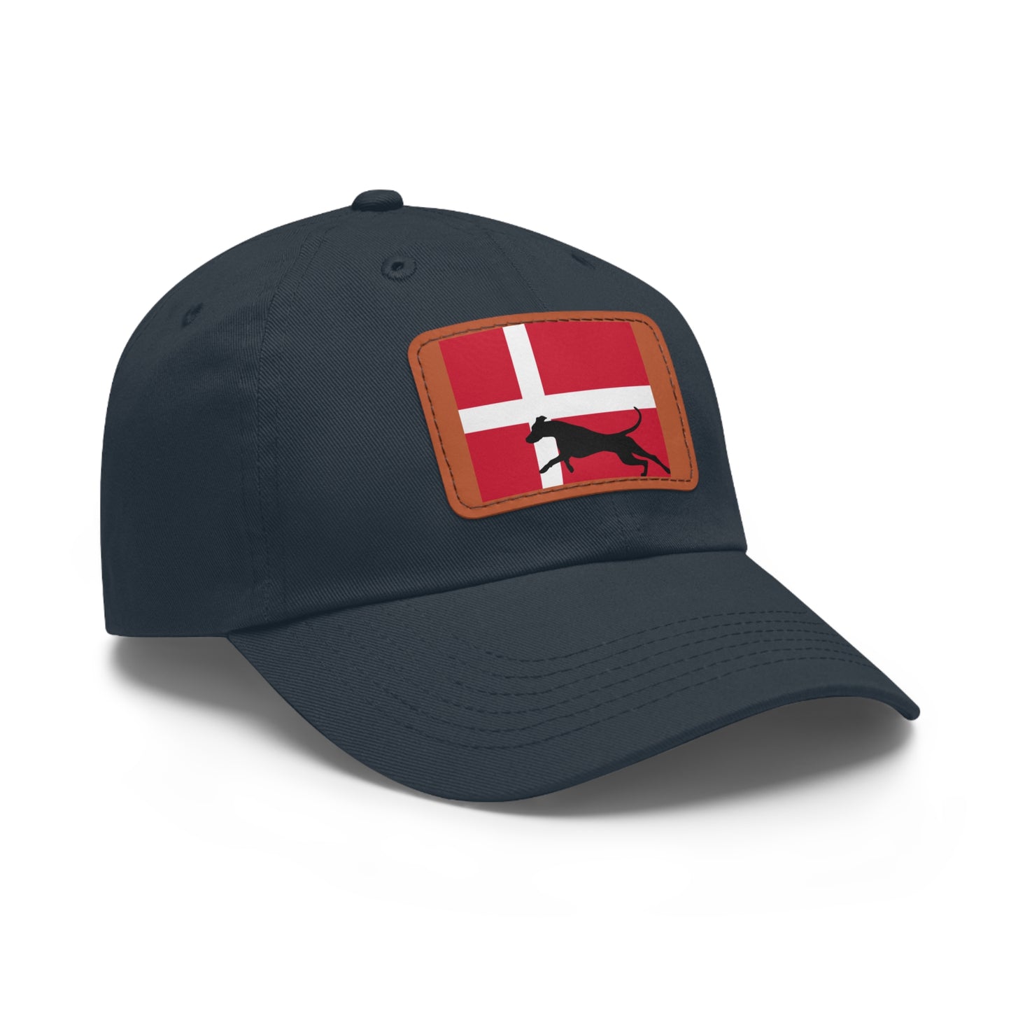 Doberman Denmark Protect 1 Dad Hat with Leather Patch (Rectangle)