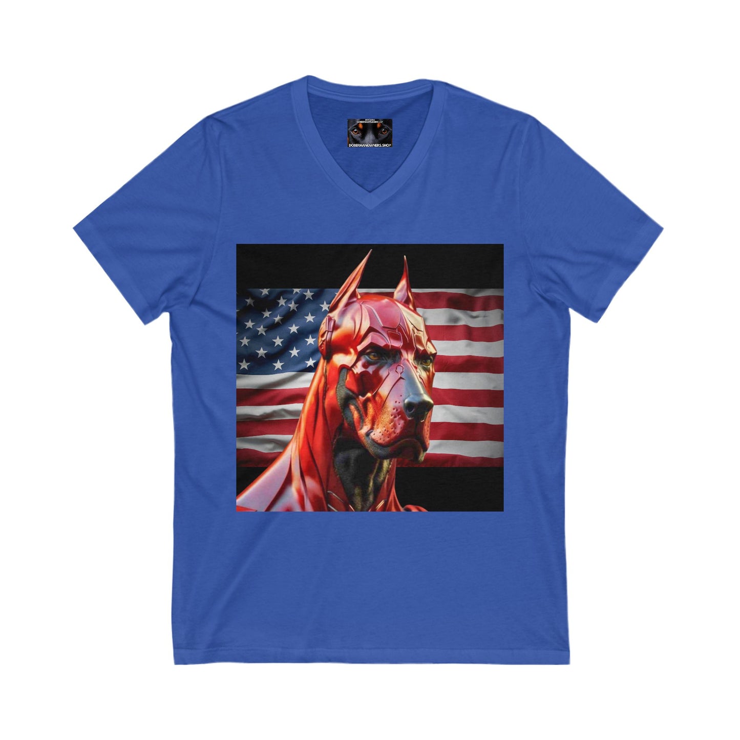 USA 3 Private Label Unisex Jersey Short Sleeve V-Neck Tee
