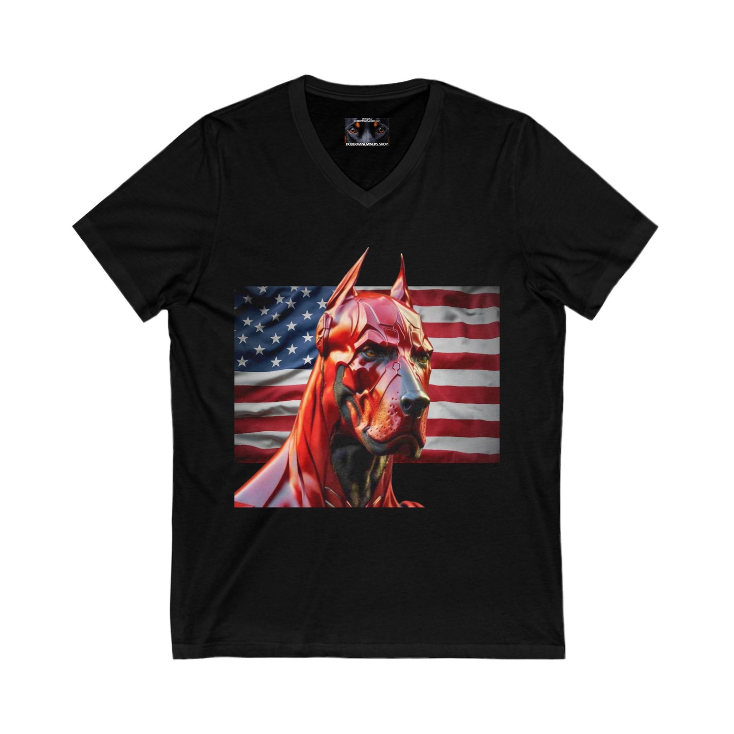 USA 3 Private Label Unisex Jersey Short Sleeve V-Neck Tee